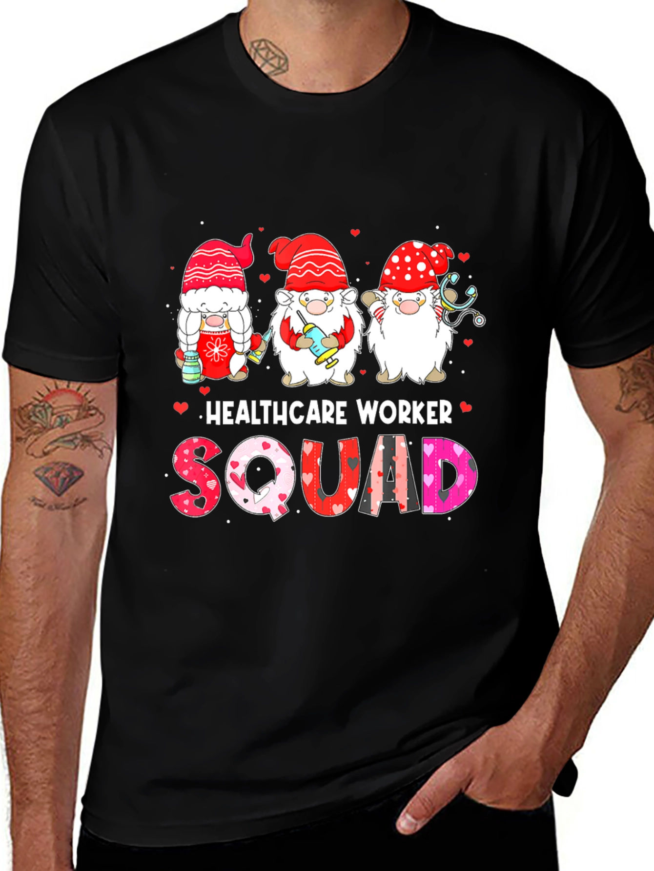 Healthcare Worker Squad Valentine's Day Gnome T-Shirt