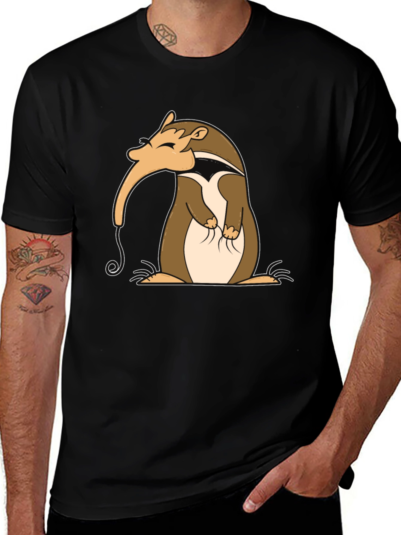 Variant 9 of Cartoon Anteater Graphic Tee - Stylish & Unique Design