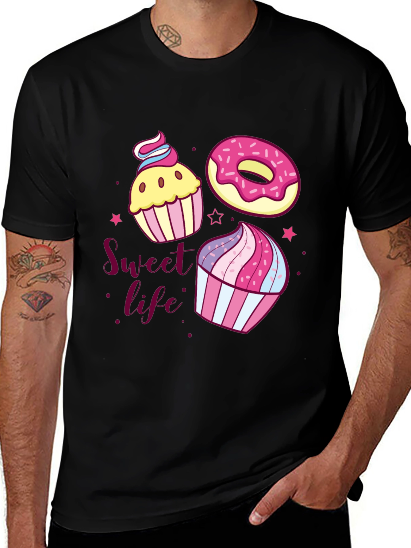 Variant 27 of Sweet Life T-Shirt - Cupcake & Donut Design