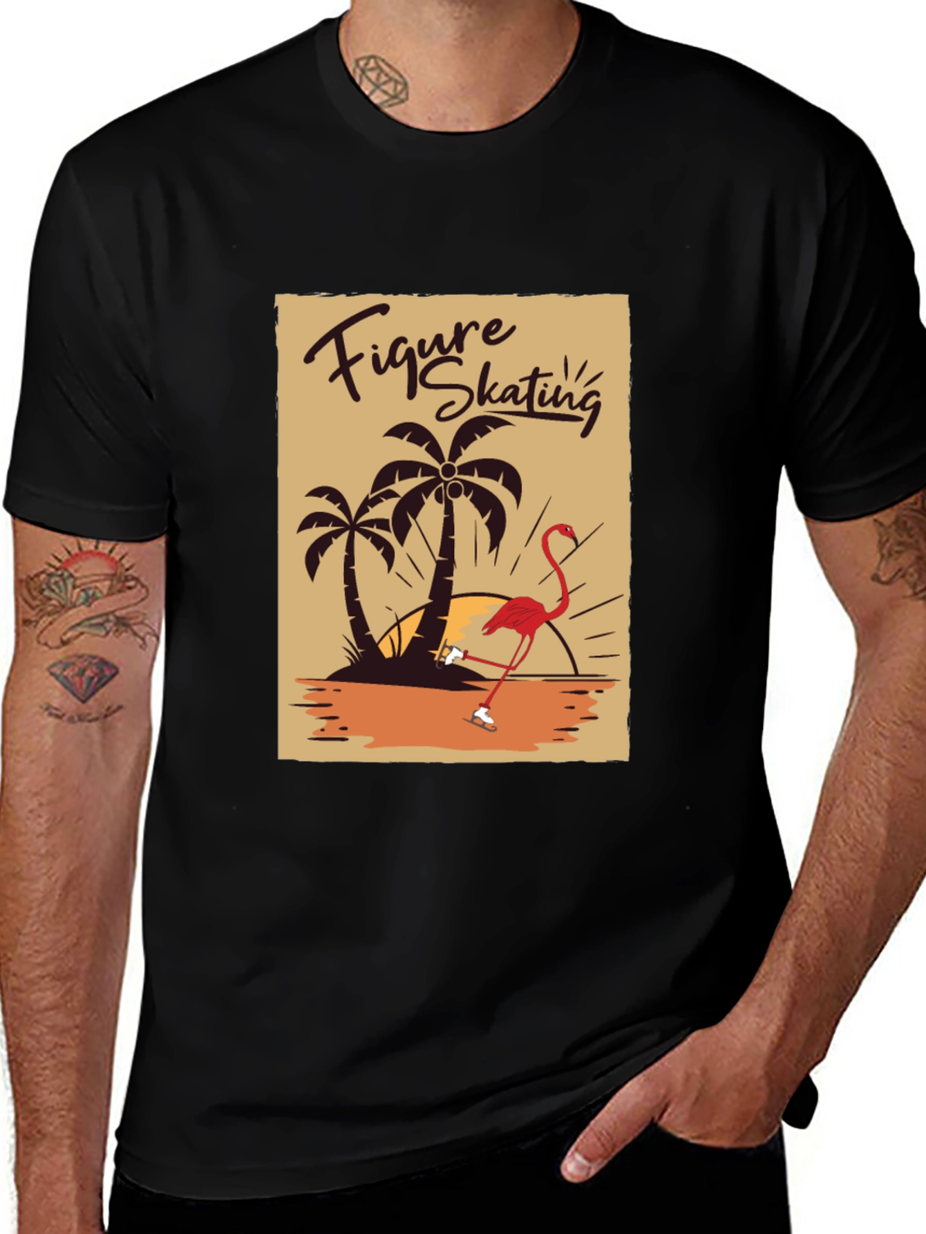 Variant 4 of Figure Skating Flamingo Graphic Tee