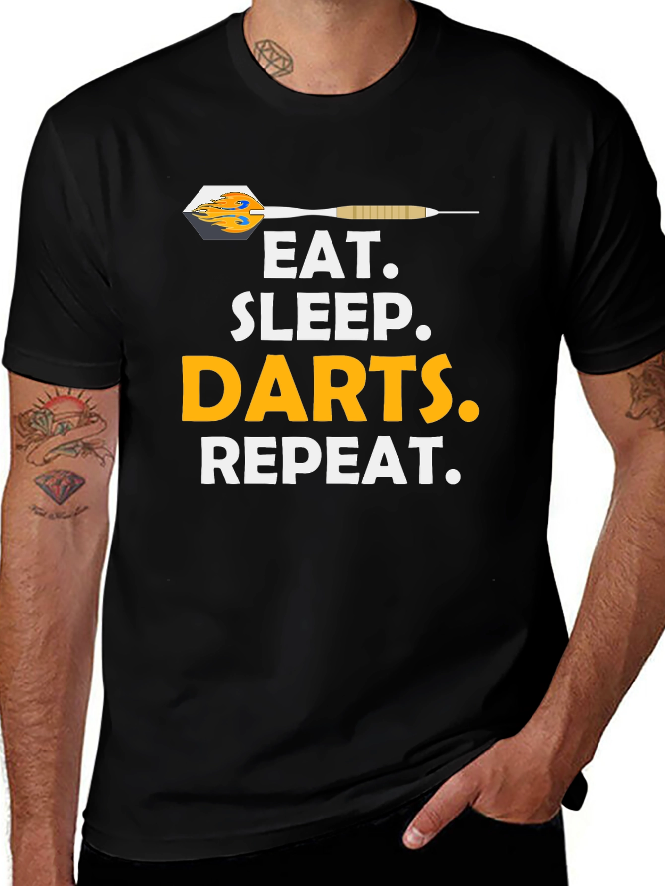 Variant 9 of Eat Sleep Darts Repeat Graphic T-Shirt