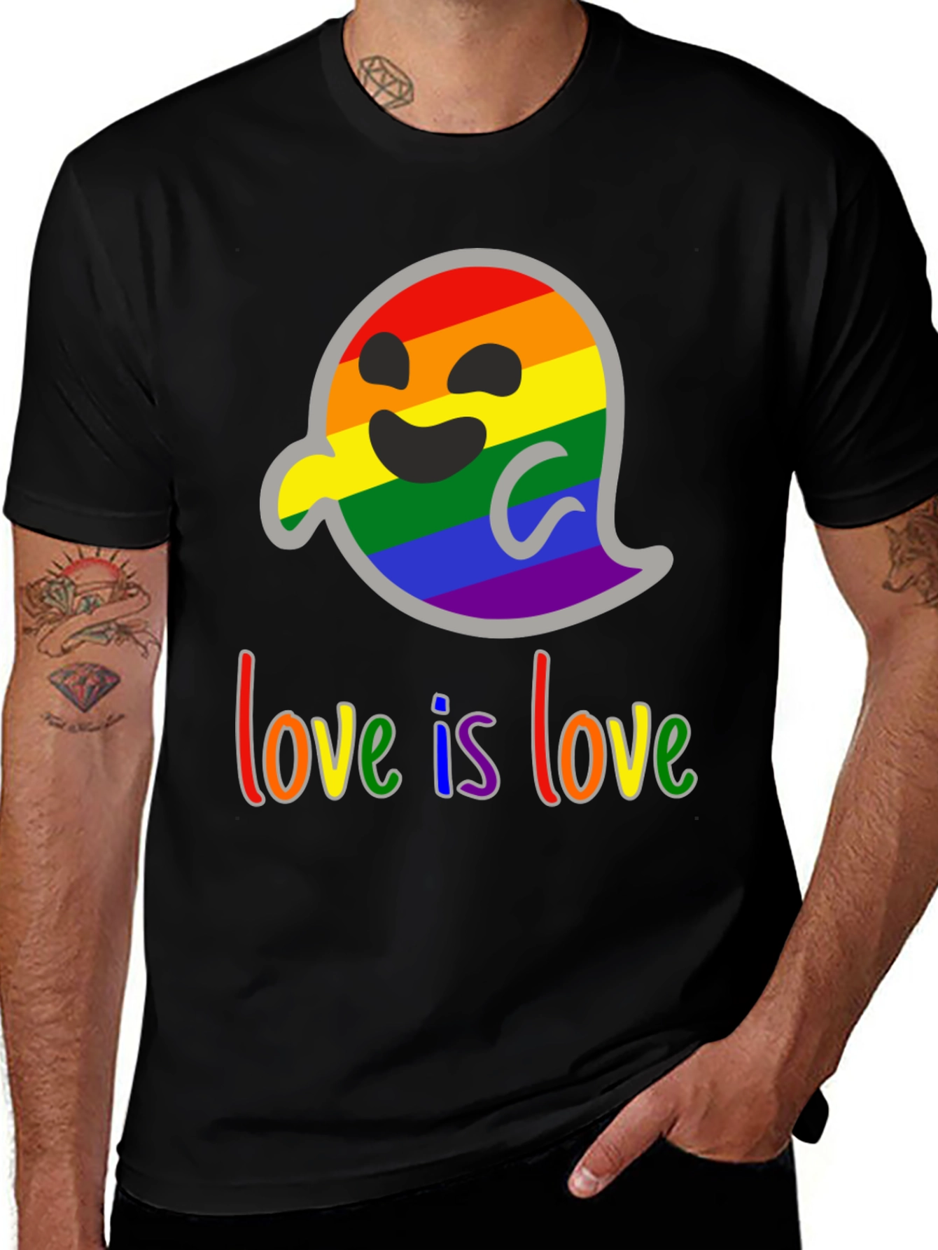 Love Is Love LGBT Pride Ghost T-Shirt