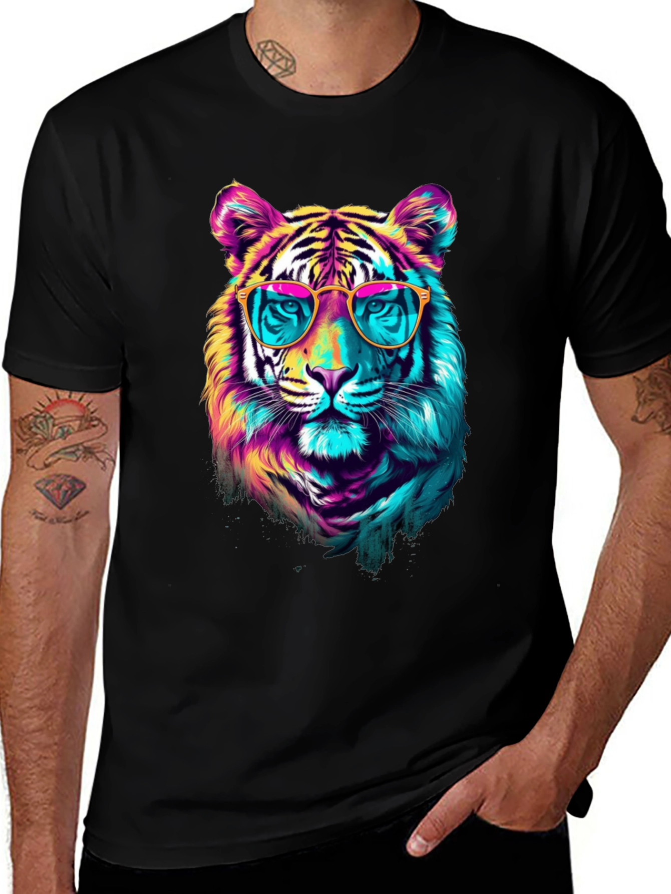 Variant 27 of Cool Cat Tee - Tiger with Sunglasses