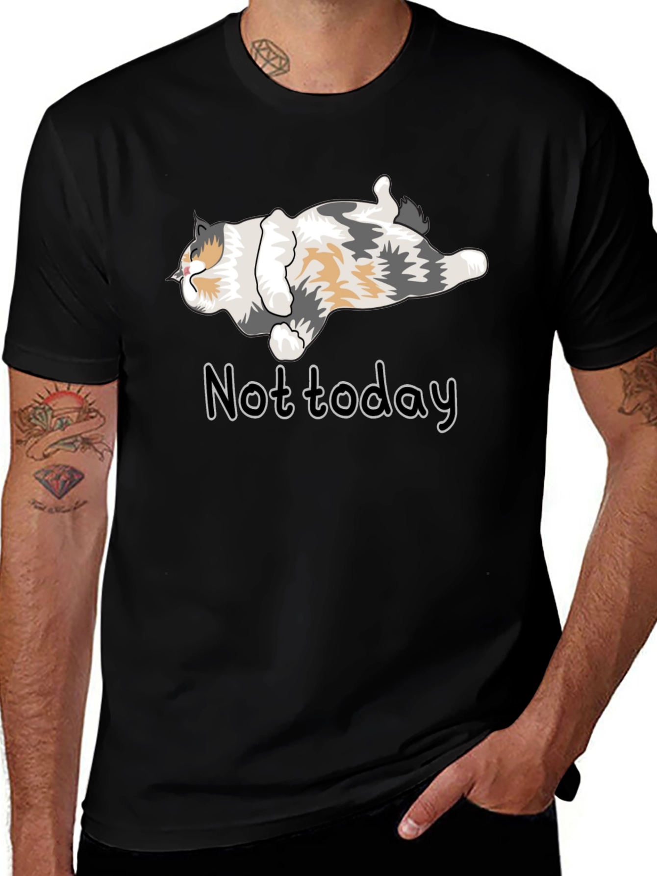 Variant 26 of Funny Cat 'Not Today' Graphic T-Shirt
