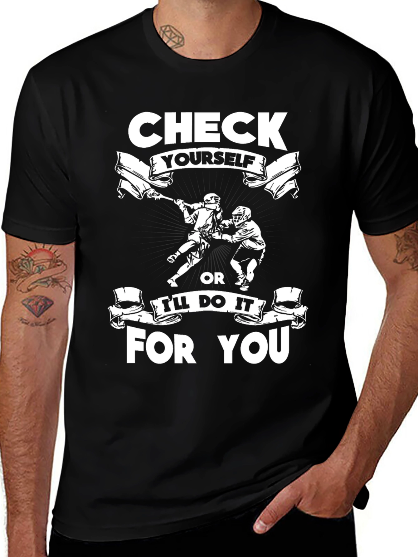 Variant 11 of Check Yourself Lacrosse T-Shirt