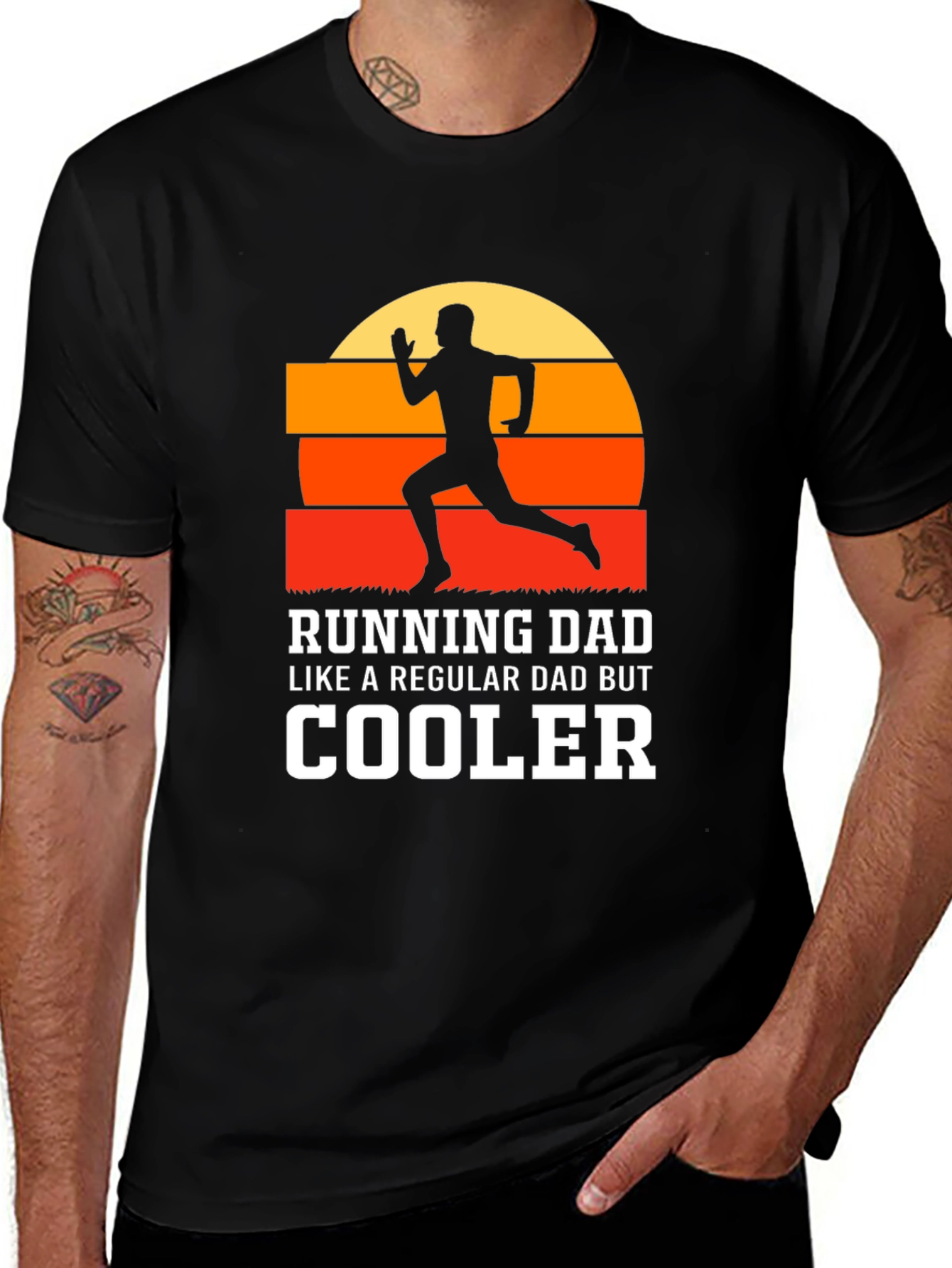 Variant 23 of Running Dad T-Shirt - Cooler Than Regular