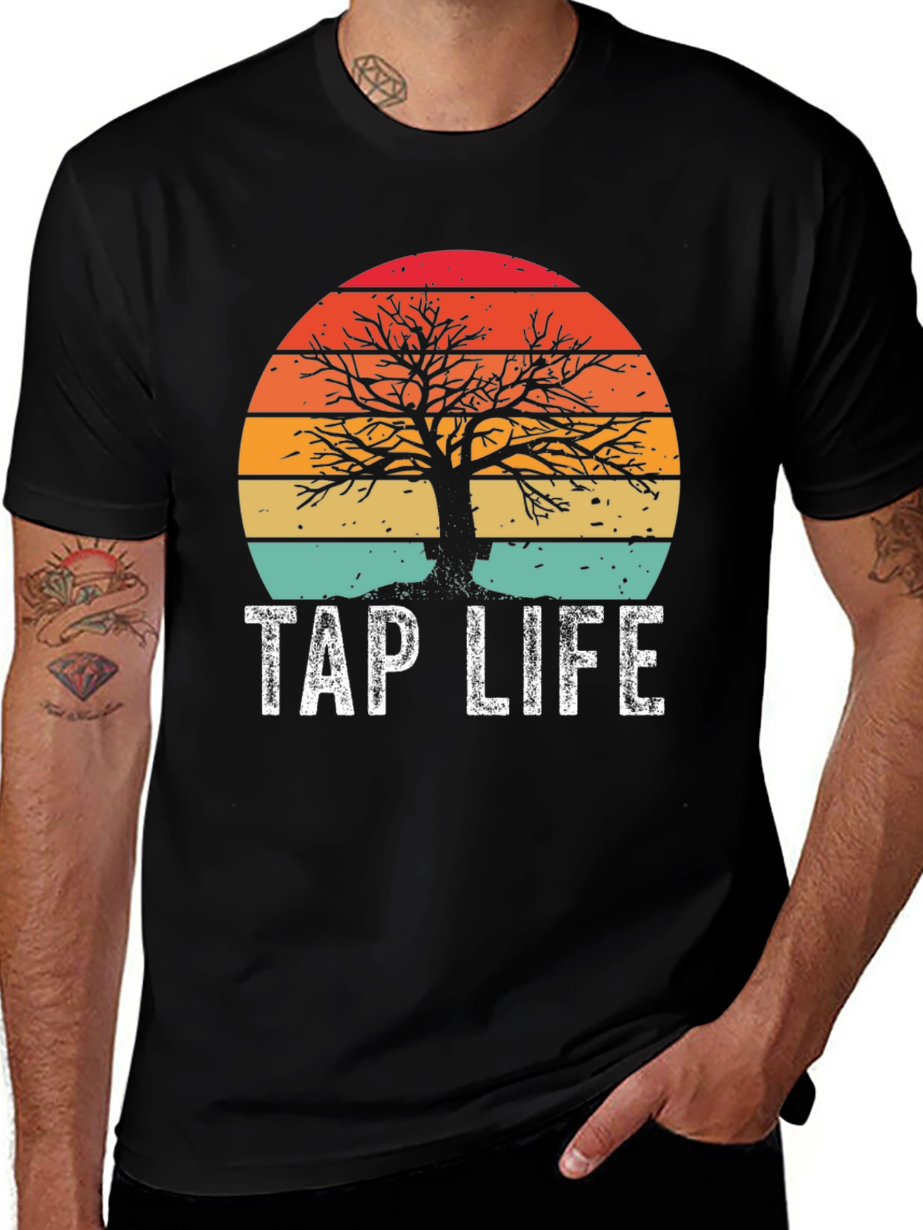 Variant 14 of Vintage Tap Life T-Shirt - Nature Inspired Design