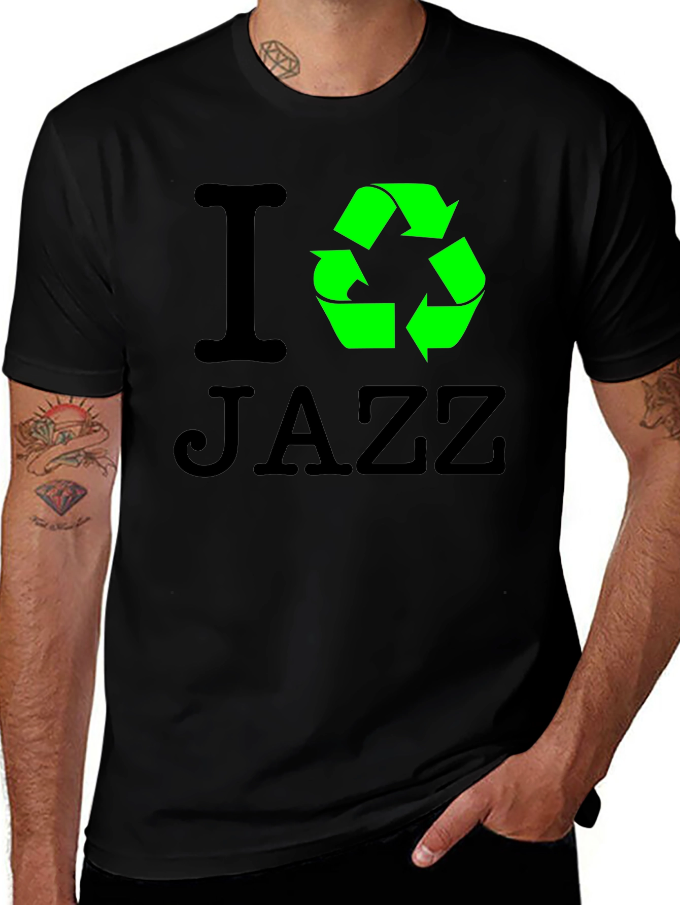 Variant 16 of I Recycle Jazz Black T-Shirt