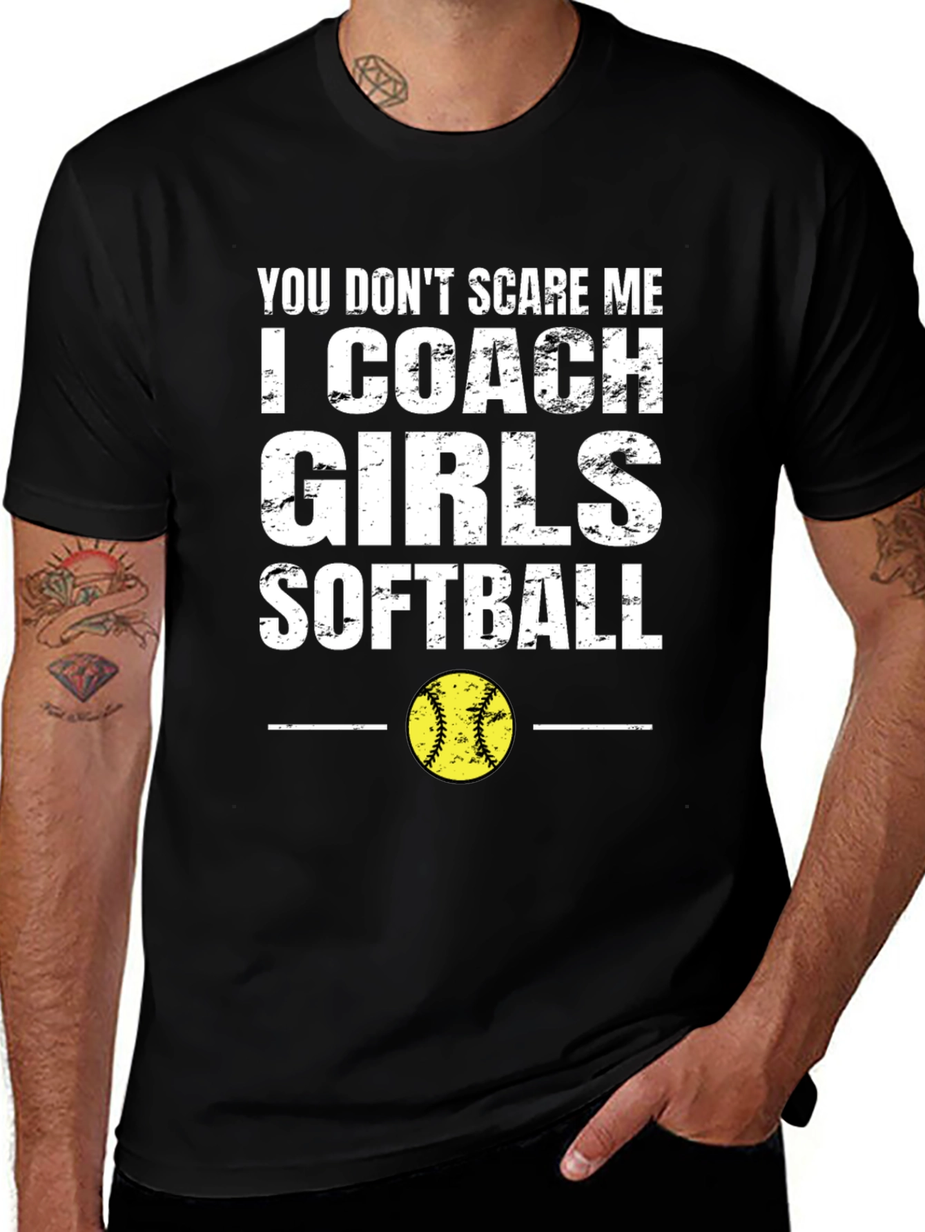 Variant 11 of Softball Coach T-Shirt - You Don't Scare Me!