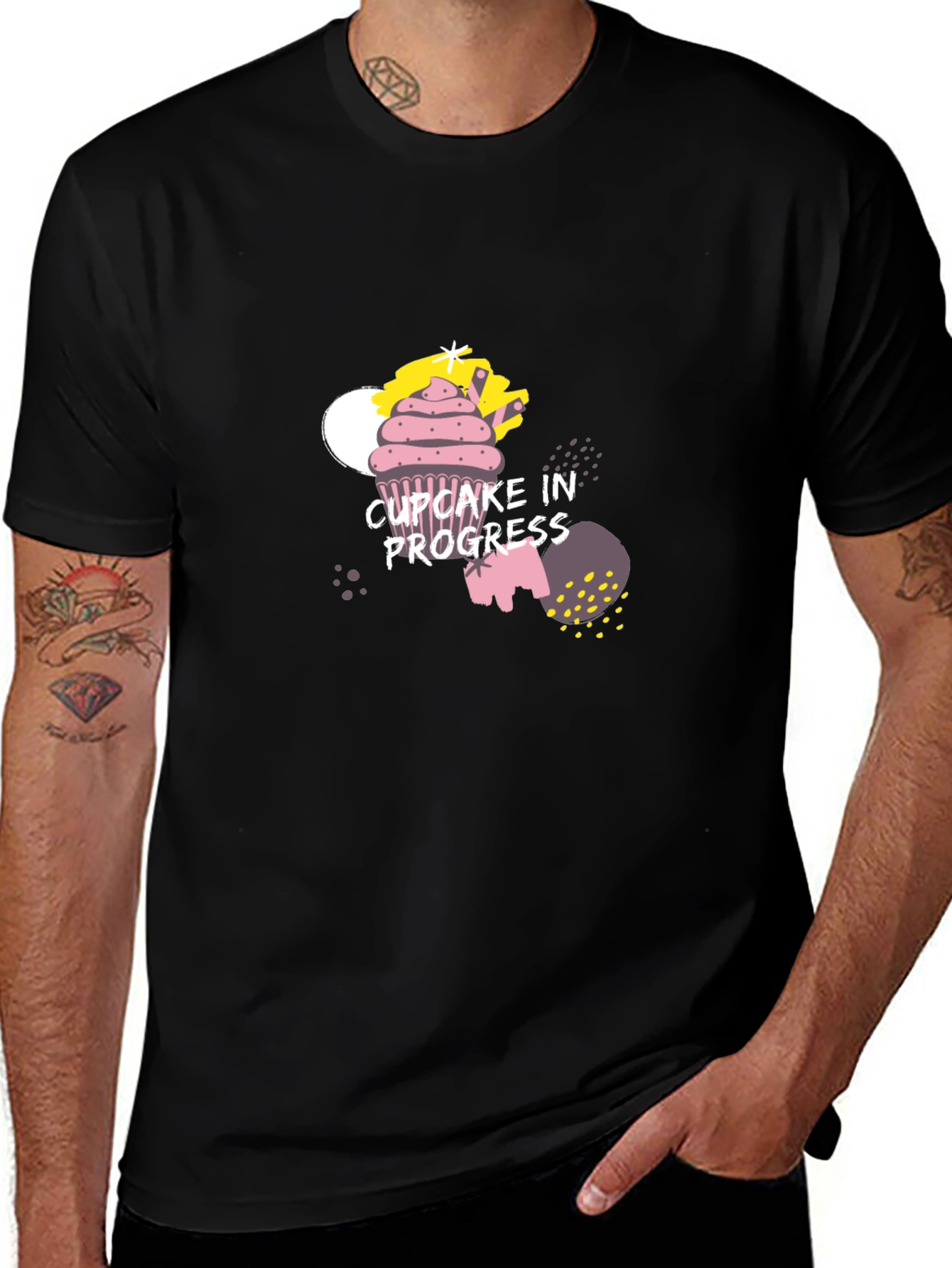Variant 9 of Cupcake in Progress Graphic Tee - Black