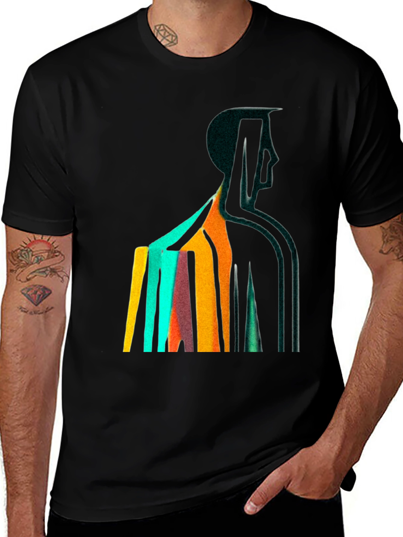 Variant 19 of Abstract Figure Graphic Tee - Modern Art T-Shirt