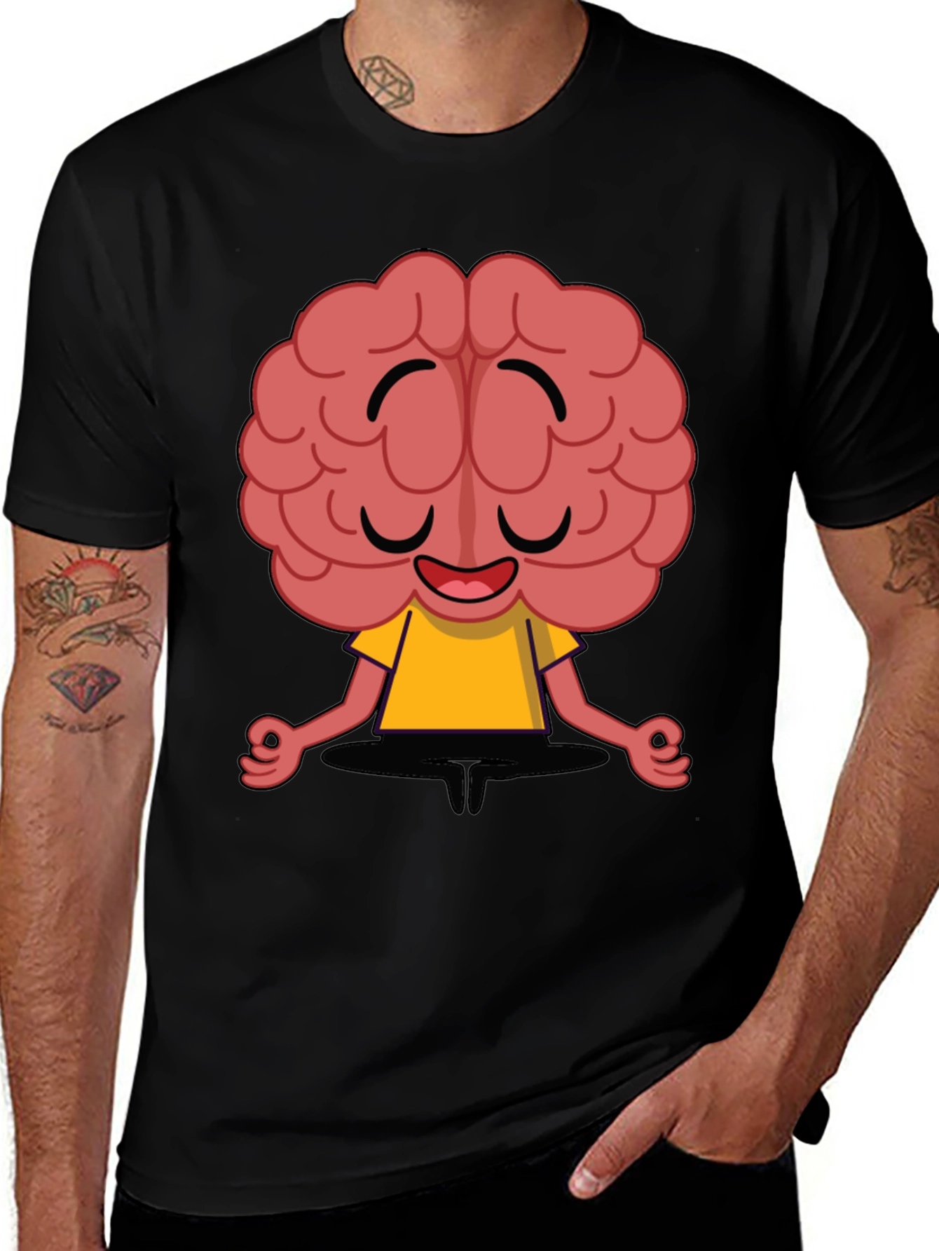Variant 23 of Meditating Brain Cartoon T-Shirt