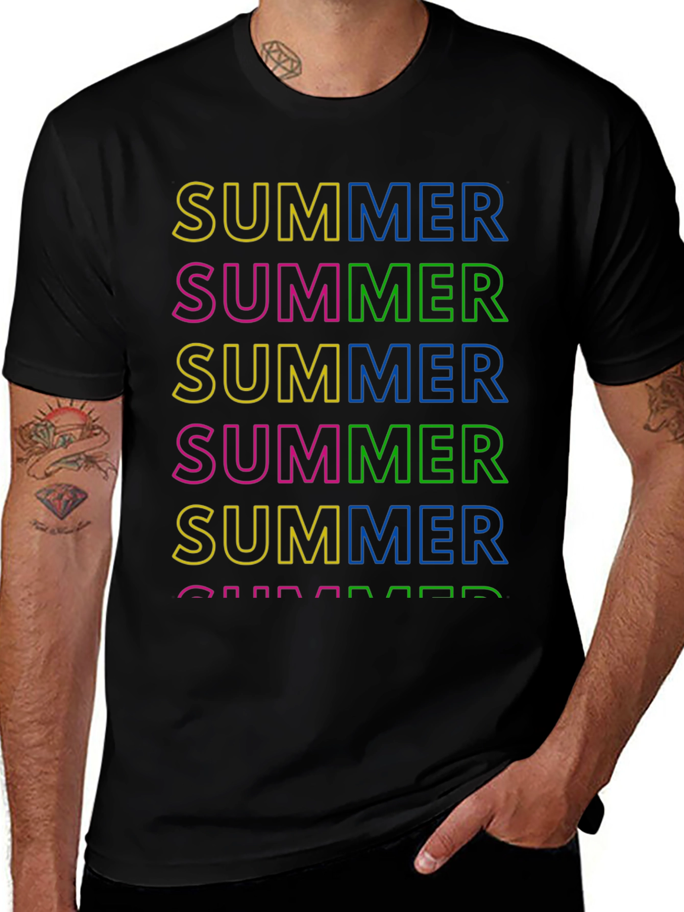 Summer Stacked T-Shirt - Bold Graphic Print