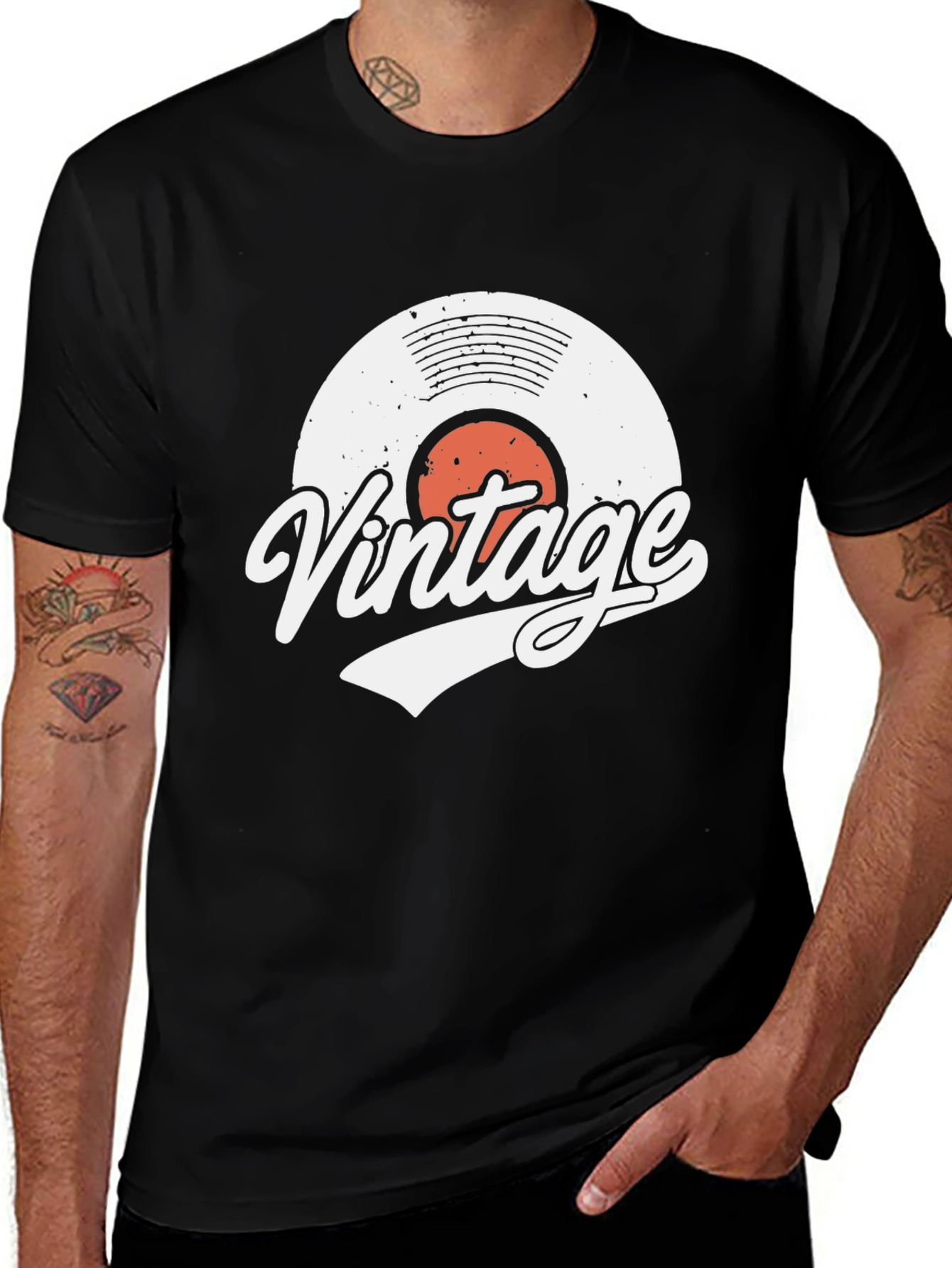 Vintage Record Graphic T-Shirt - Classic Style