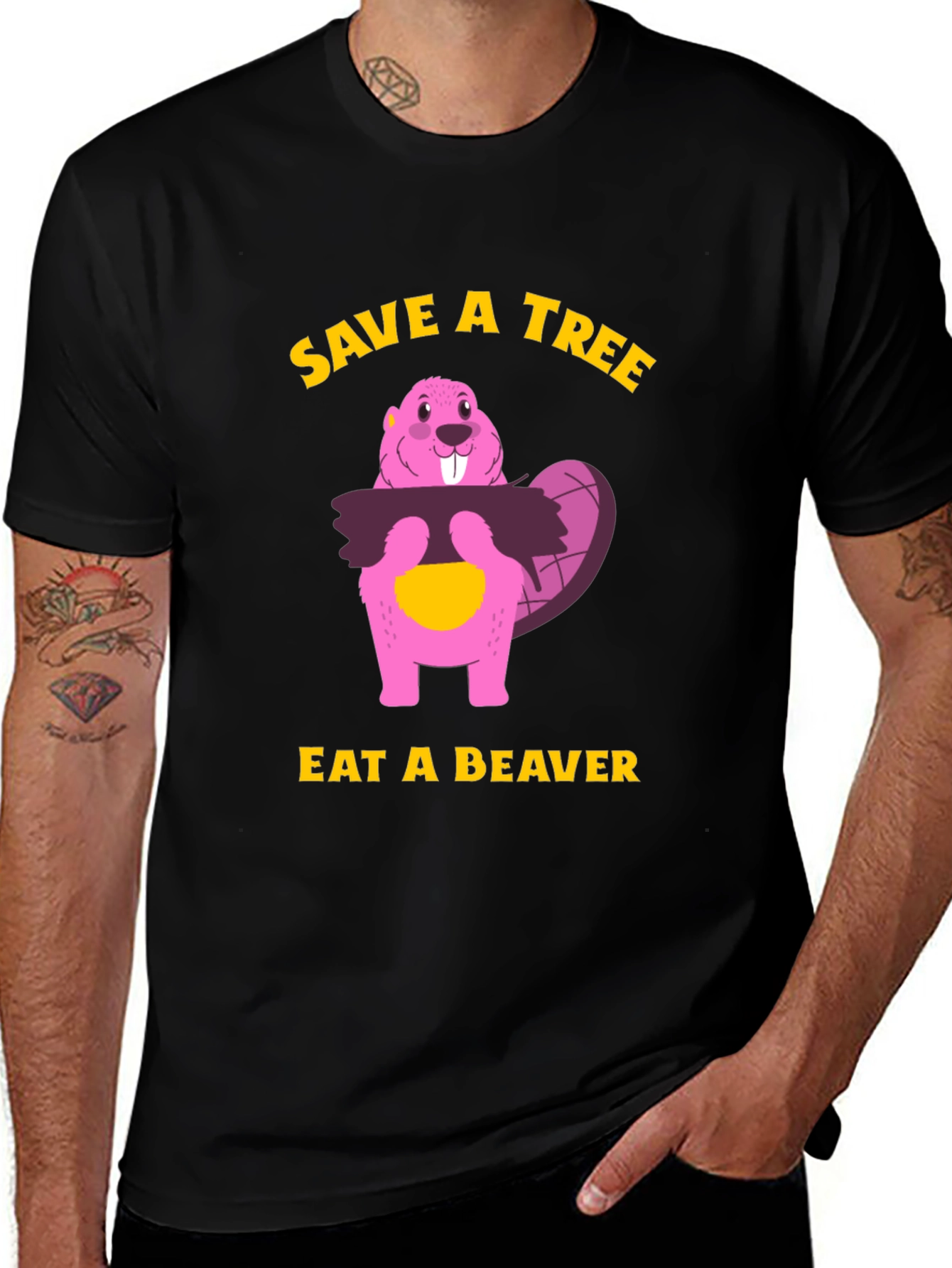 Variant 29 of Save a Tree, Eat a Beaver - Graphic T-Shirt