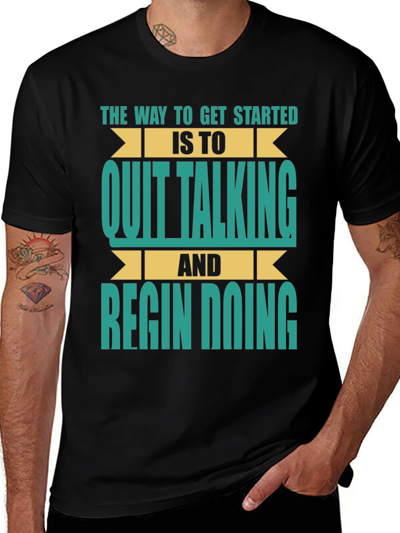 Variant 15 of Inspirational T-Shirt: Quit Talking & Begin Doing!