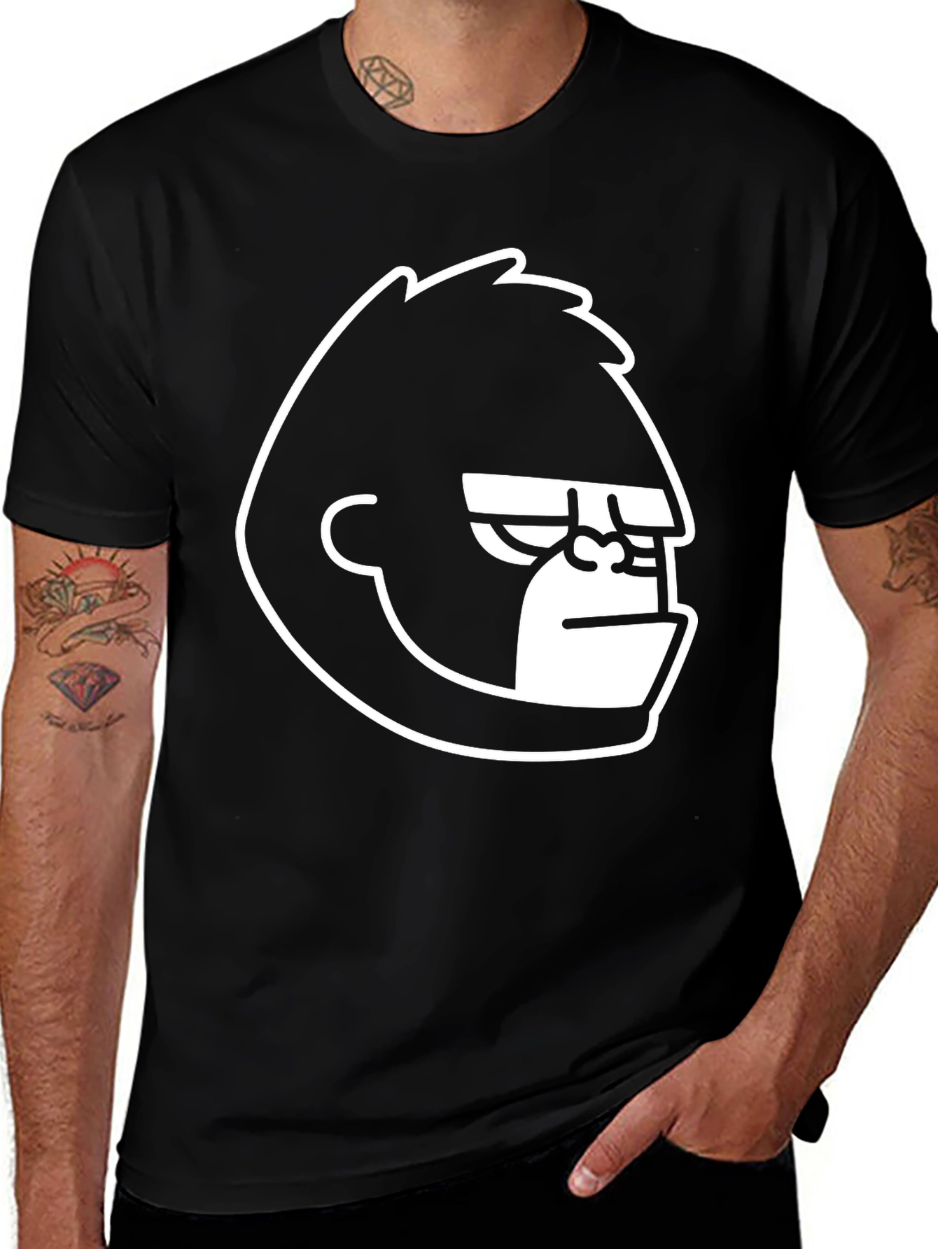 Variant 28 of Cool Gorilla Graphic Tee - Black Cotton T-Shirt