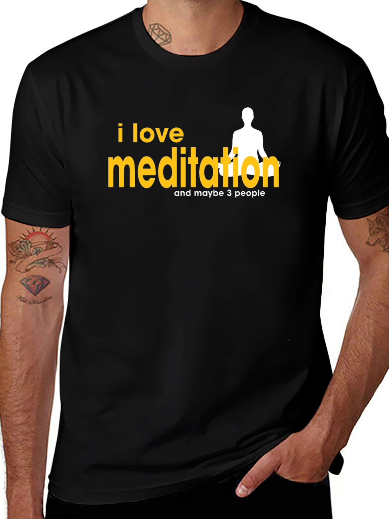Variant 7 of I Love Meditation T-Shirt - Funny Meditating Yogi Tee
