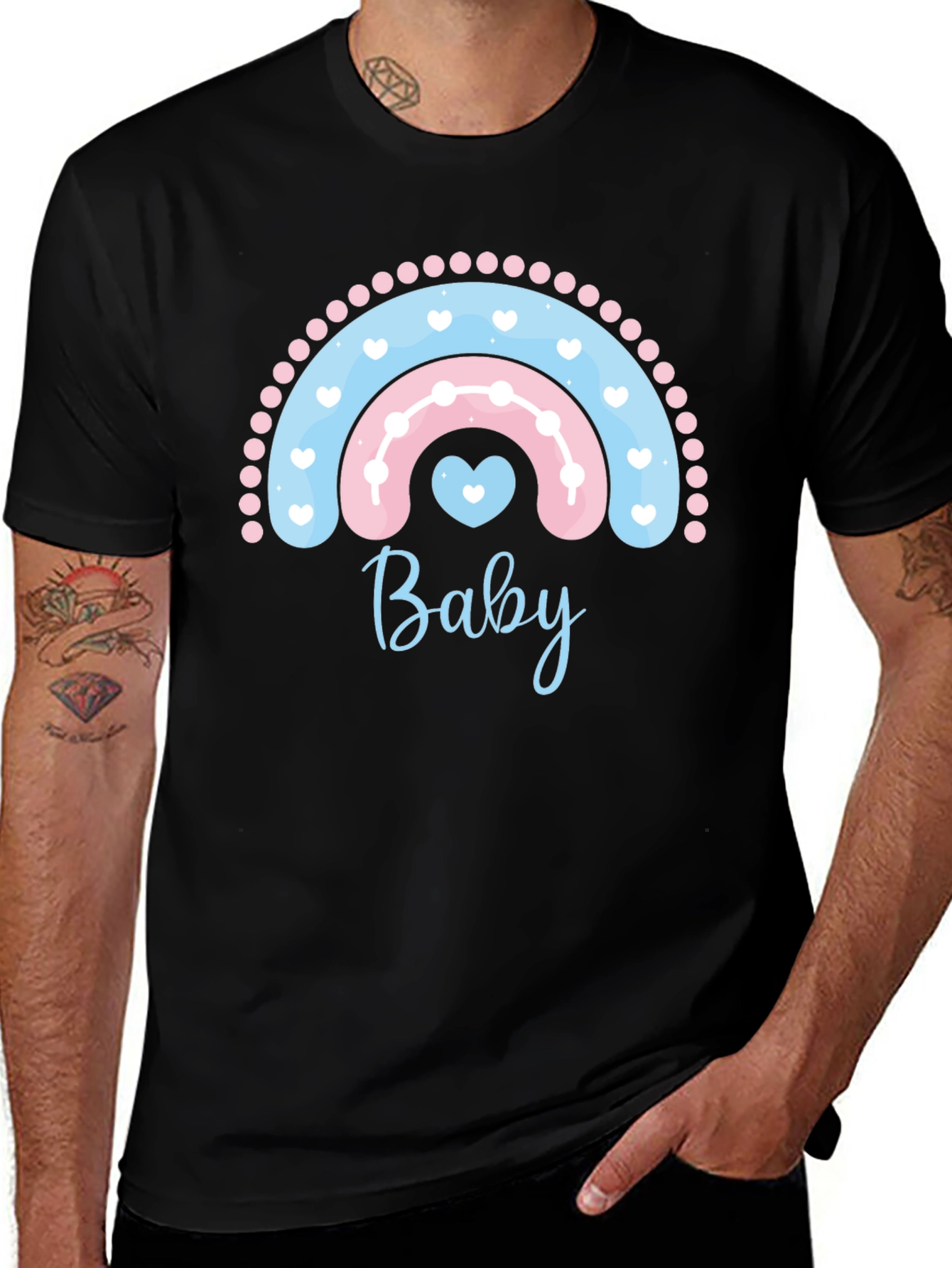 Variant 18 of Baby Rainbow Graphic Tee - Gender Reveal