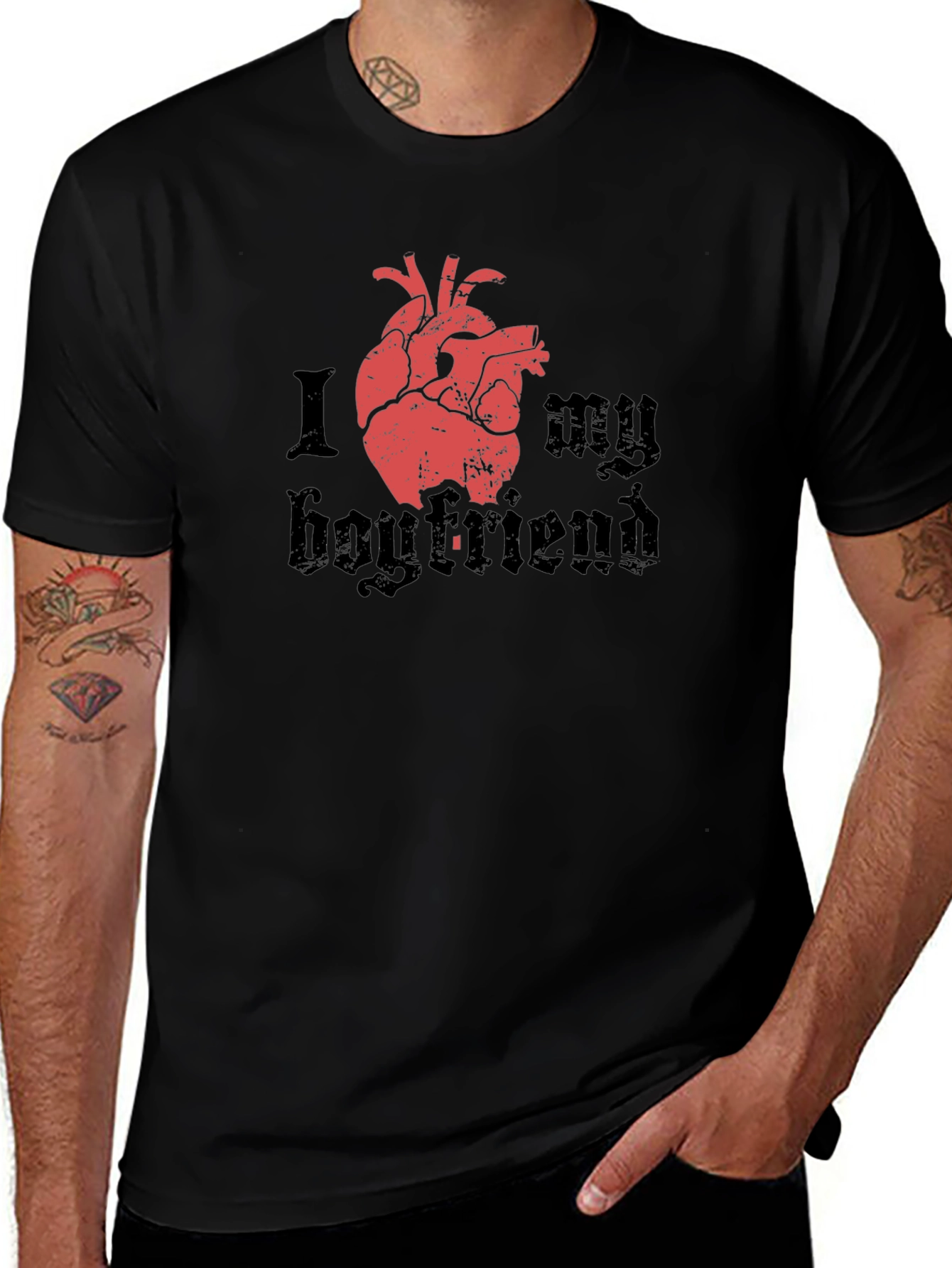 Variant 8 of I Heart My Boyfriend T-Shirt - Anatomical Heart Graphic Tee