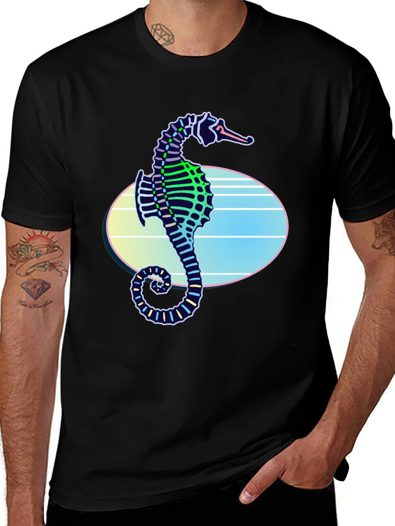 Variant 14 of Neon Seahorse Graphic T-Shirt