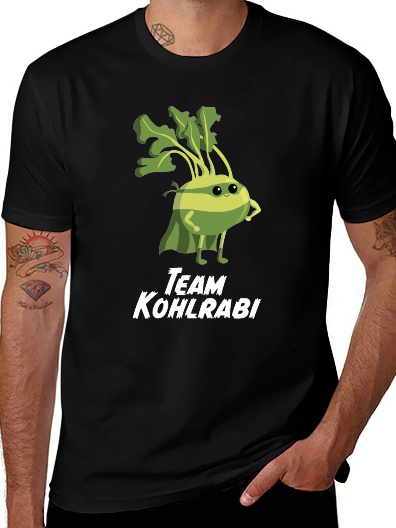 Variant 8 of Team Kohlrabi Superhero T-Shirt - Funny Vegan Tee