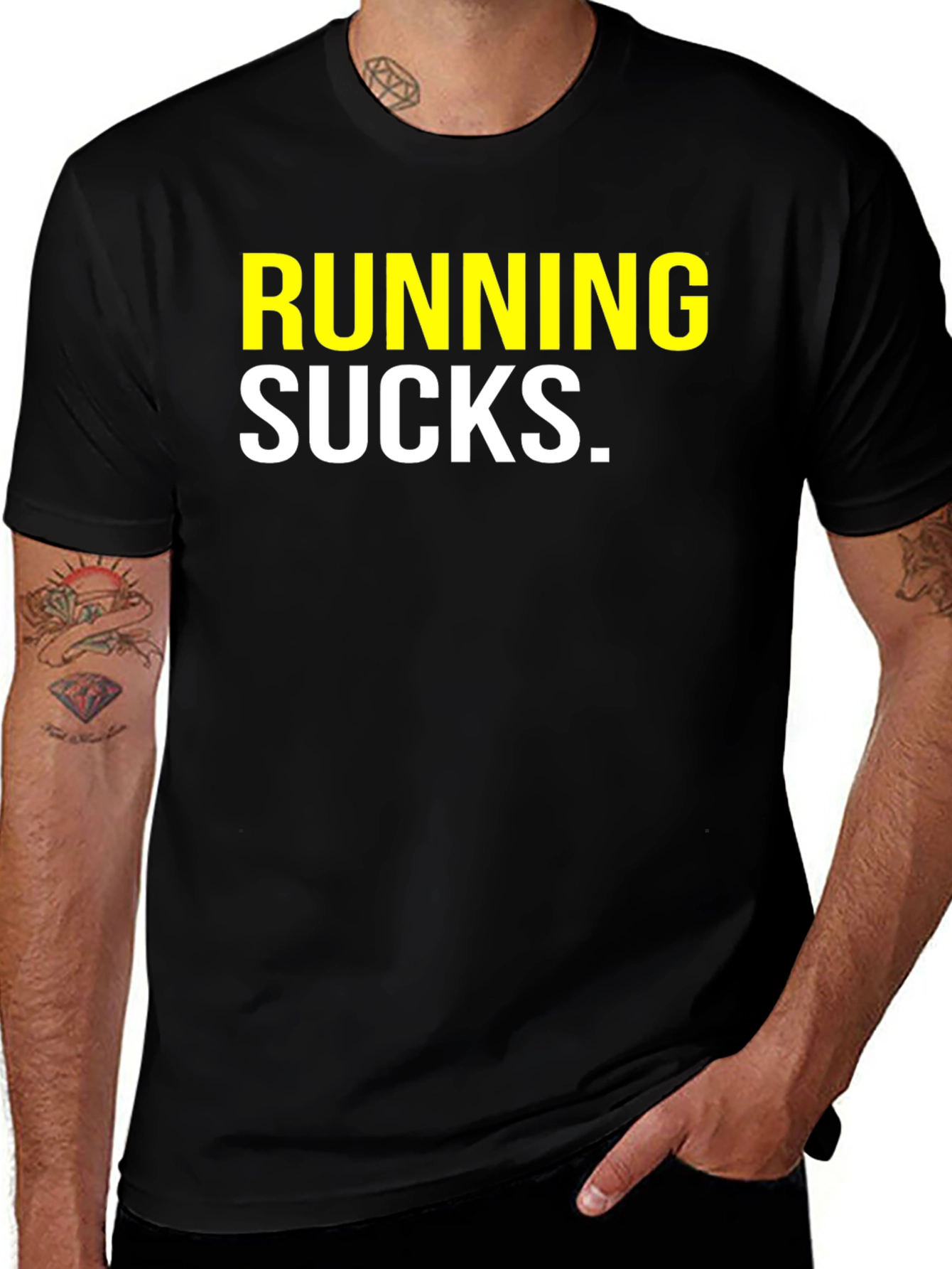 Variant 18 of Running Sucks Graphic Tee - Black Casual T-Shirt
