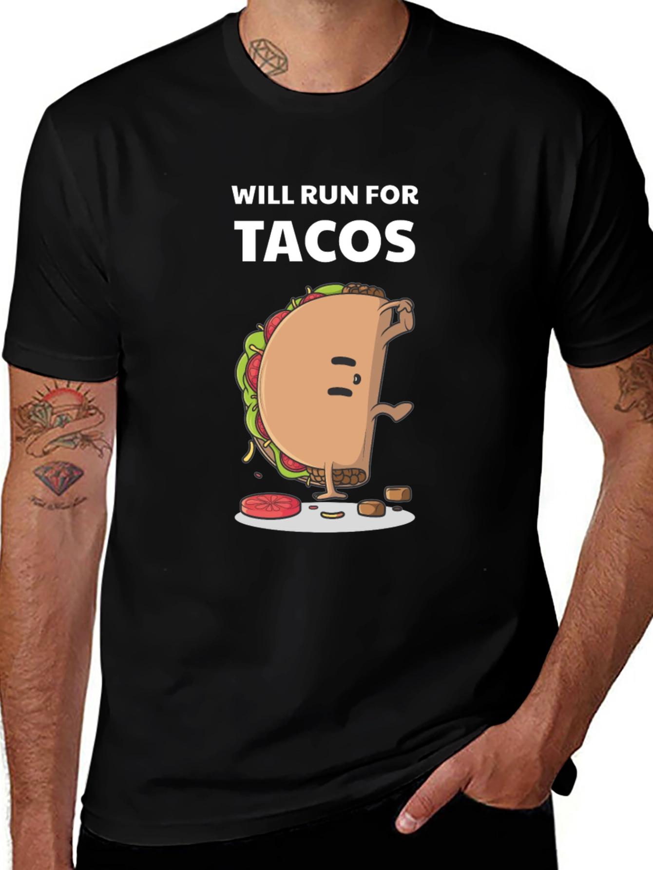 Variant 26 of Will Run For Tacos Graphic Tee