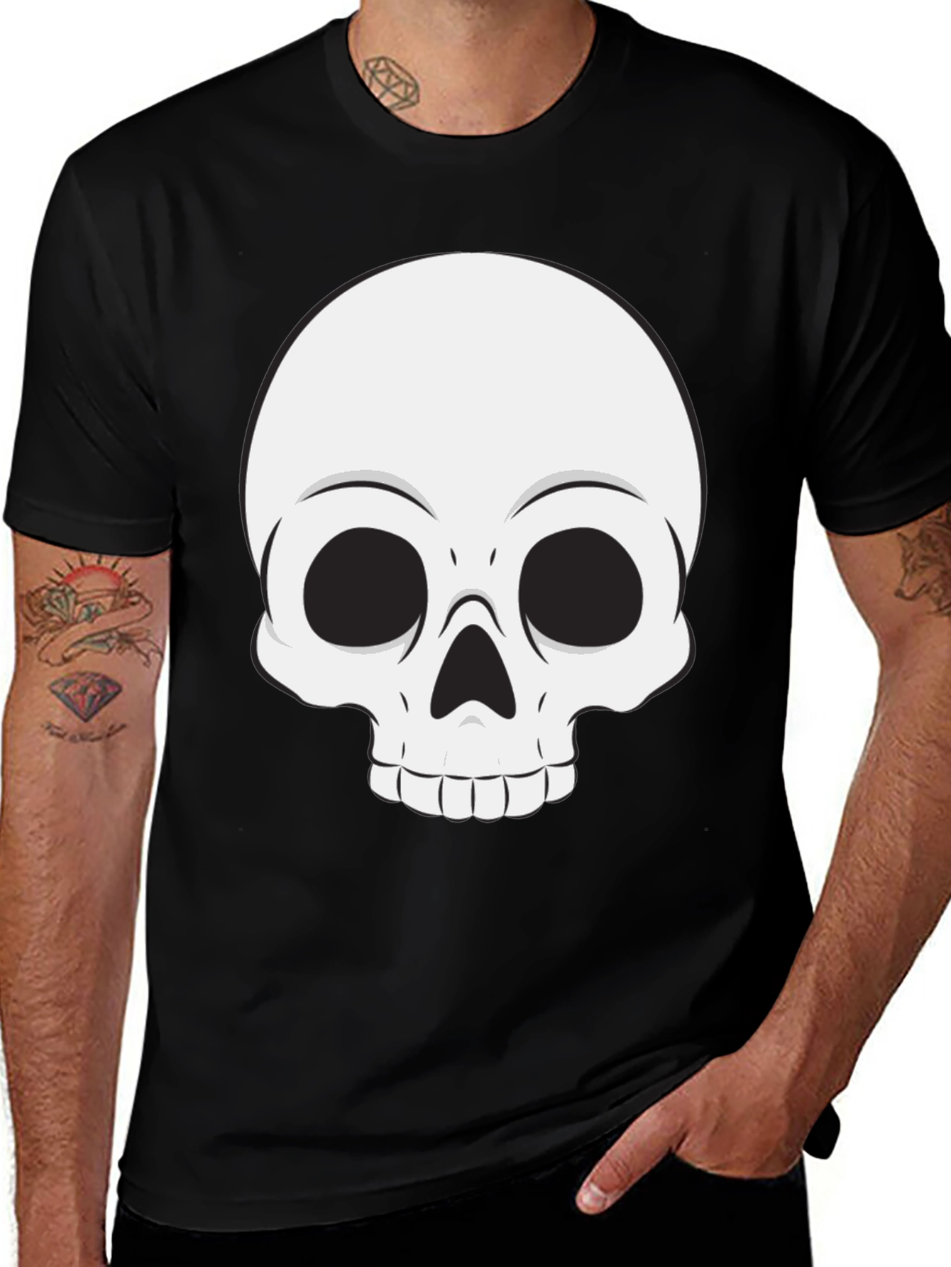 Variant 21 of Skull Graphic Tee - Men's Black T-Shirt