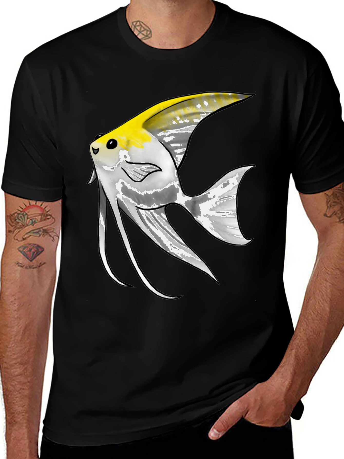 Variant 26 of Angelfish Graphic Tee - Unique Fish Design