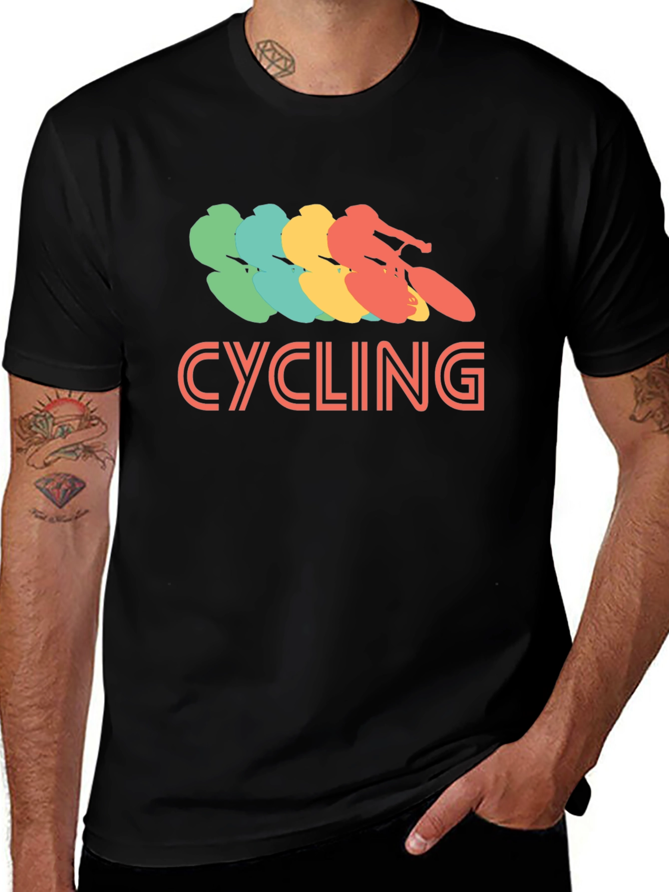 Variant 14 of Cycling Retro Graphic T-Shirt - Casual Tee