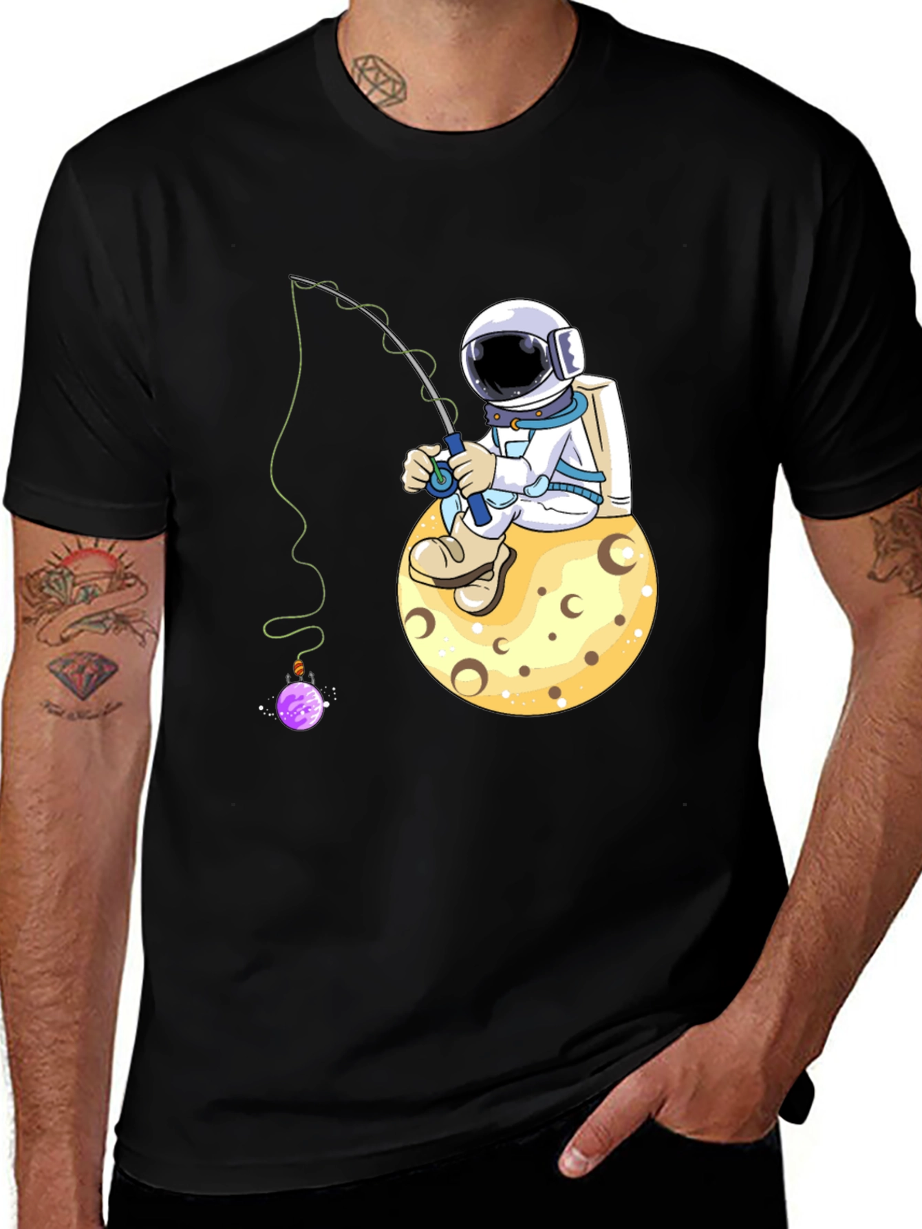 Variant 17 of Astronaut Fishing on Moon T-Shirt