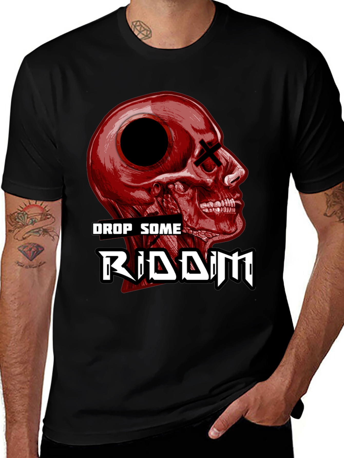 Variant 22 of Drop Some Riddim Skull Graphic T-Shirt