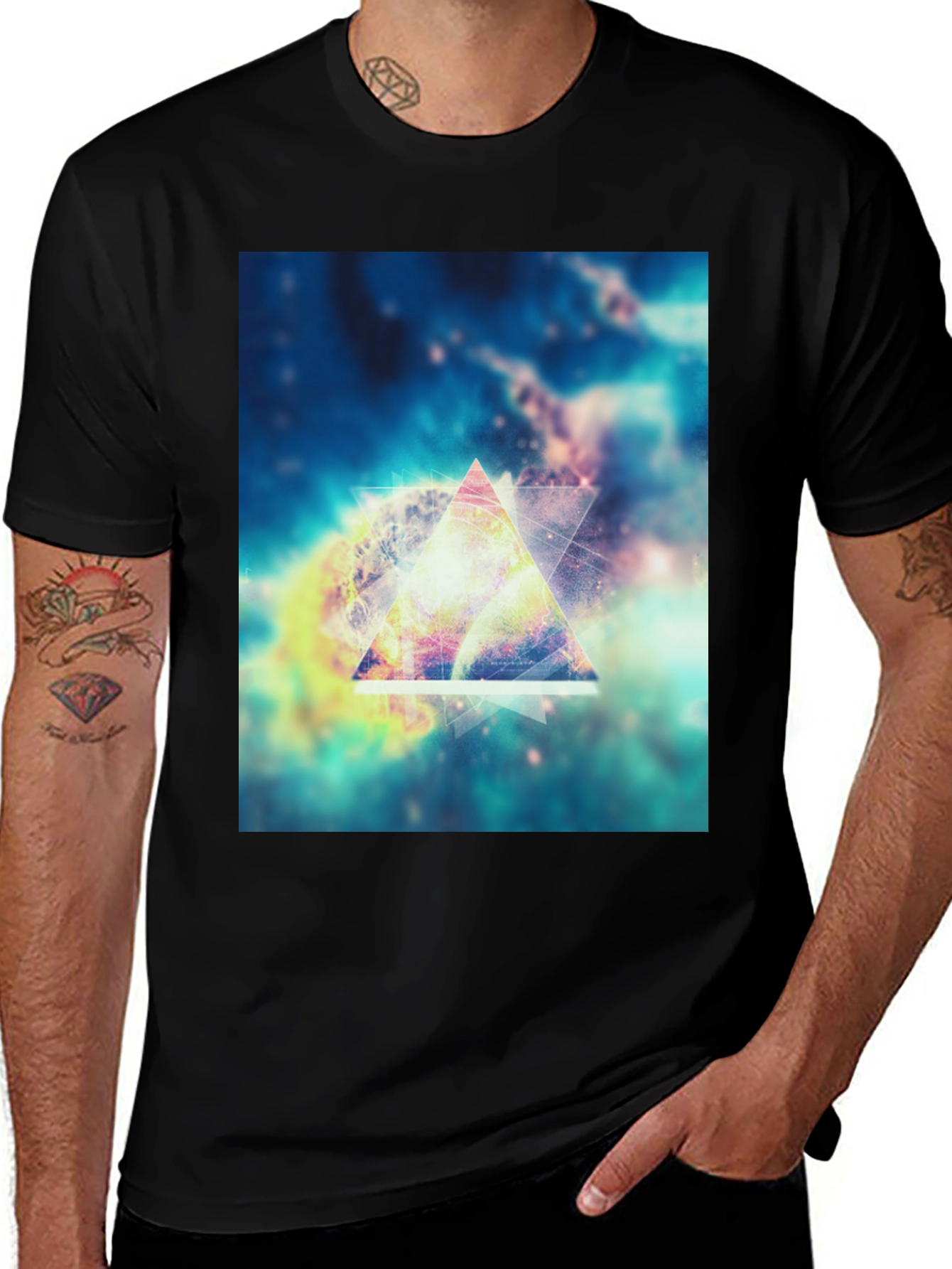 Variant 18 of Galaxy Triangle Graphic Print T-Shirt - Modern Style