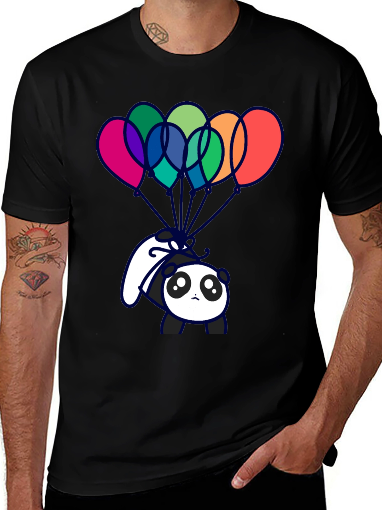 Variant 3 of Panda Balloon T-Shirt - Fun Graphic Tee