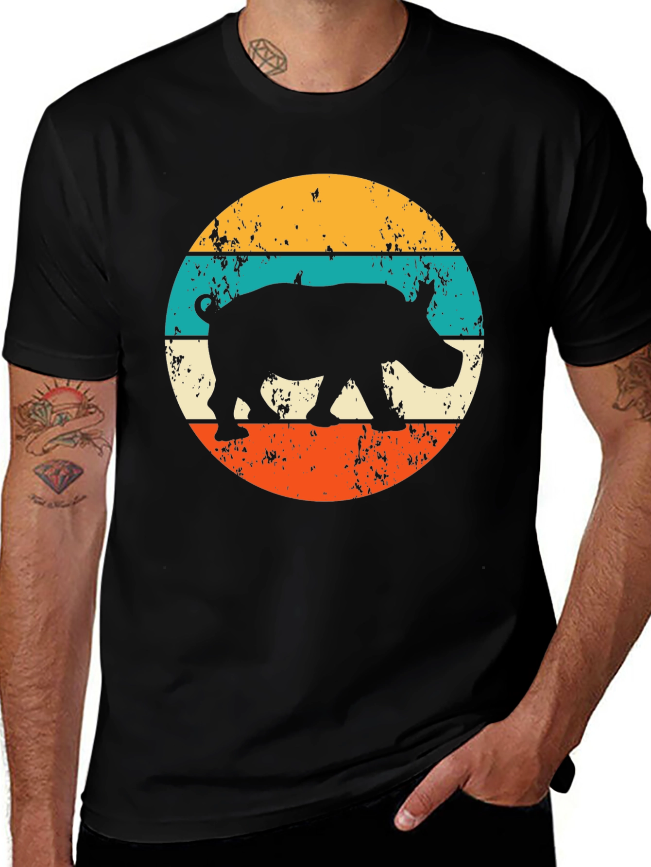 Variant 16 of Retro Hippo Graphic T-Shirt
