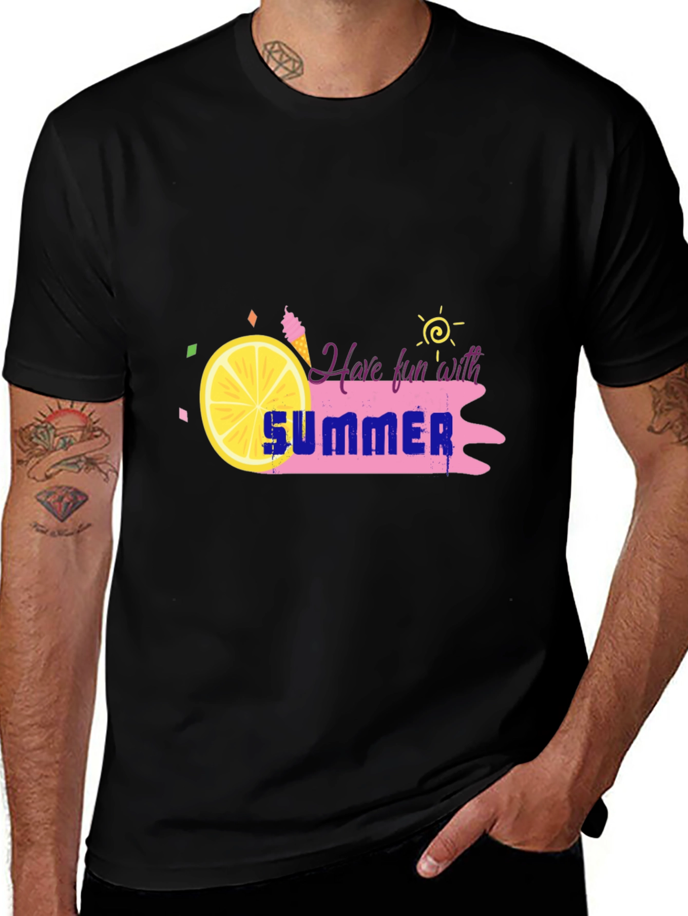 Variant 8 of Summer Fun Black T-Shirt