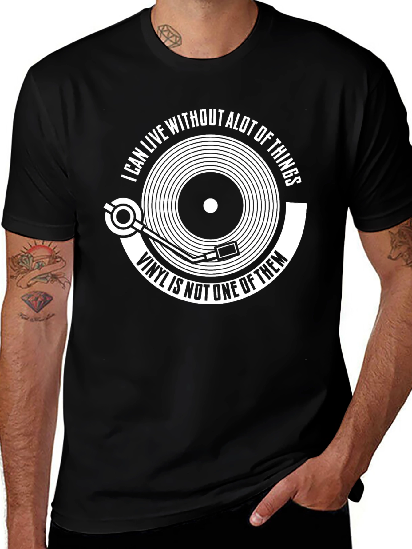 Variant 4 of Vinyl is Not One of Them - Black Graphic T-Shirt