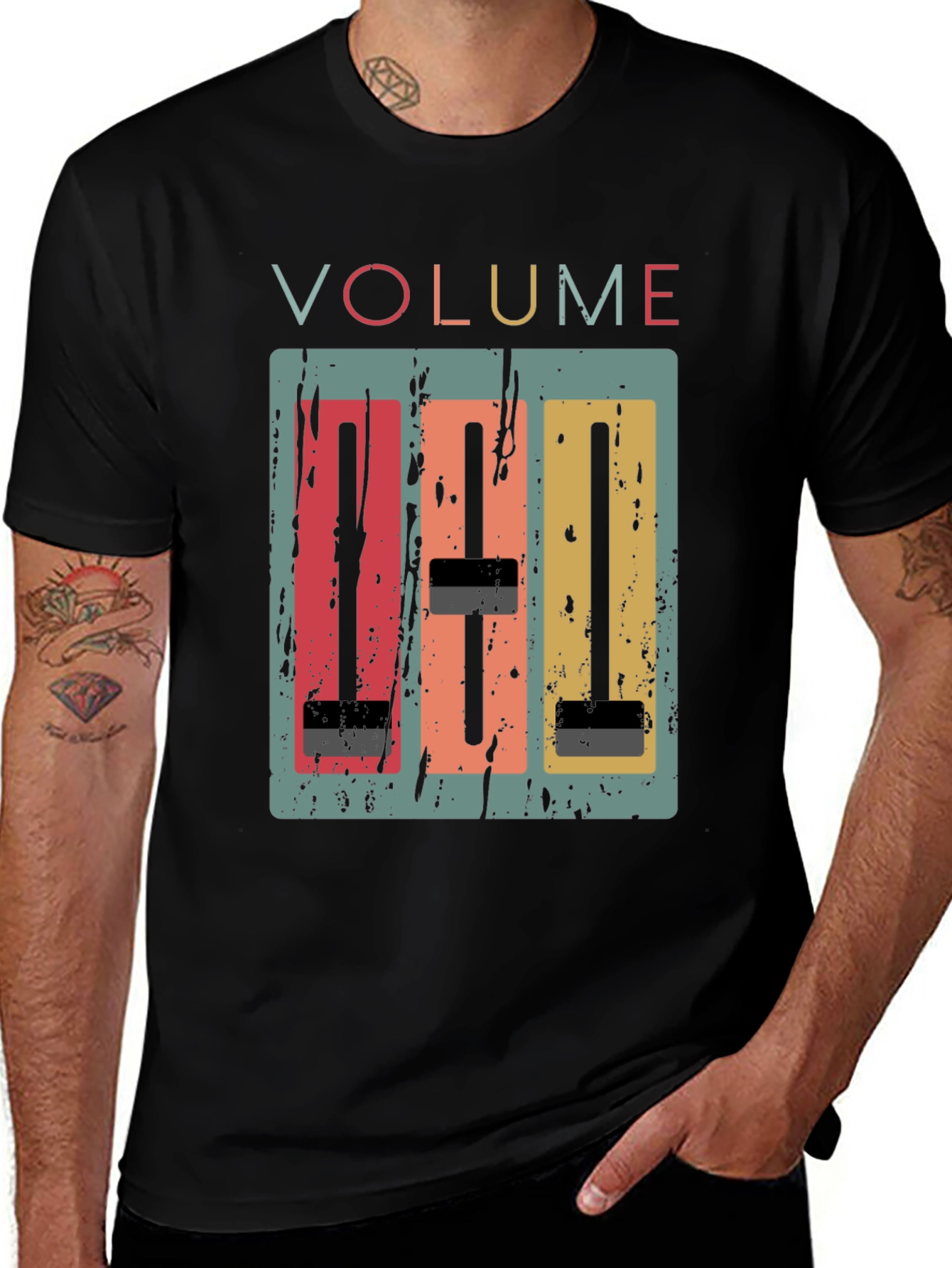 Variant 26 of Vintage Volume Graphic Tee - Retro Sound Mixer T-Shirt