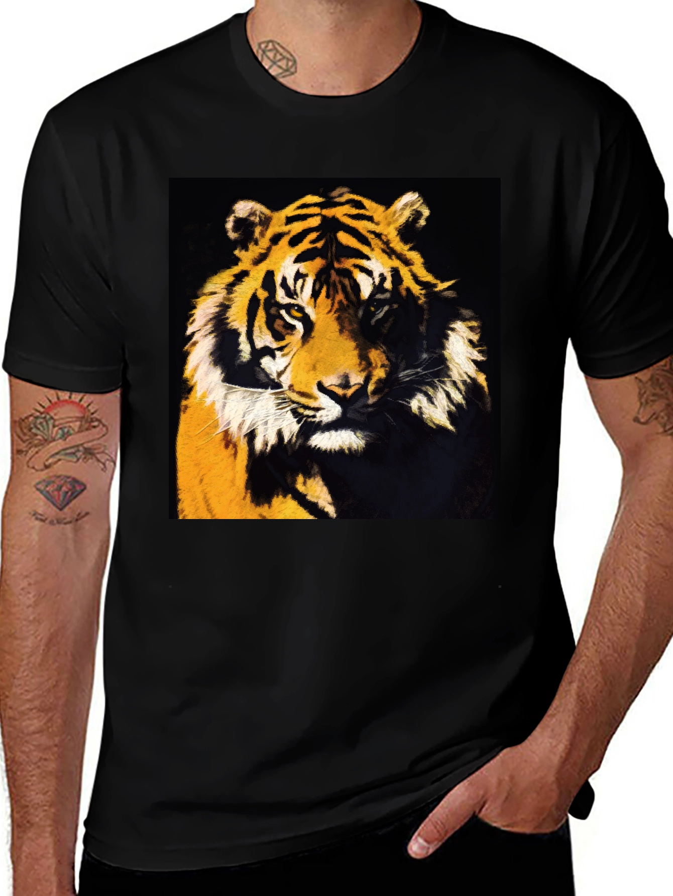 Variant 26 of Tiger Graphic Black T-Shirt