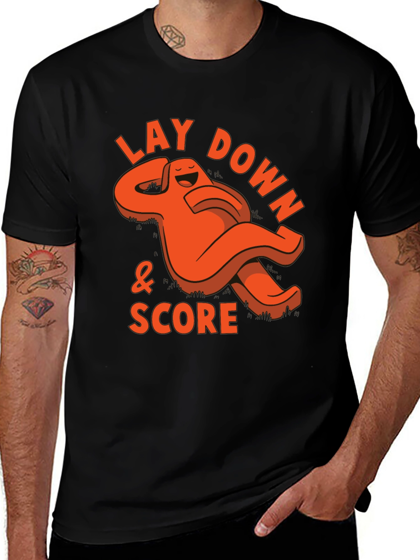 Variant 9 of Lay Down & Score T-Shirt - Novelty Graphic Tee