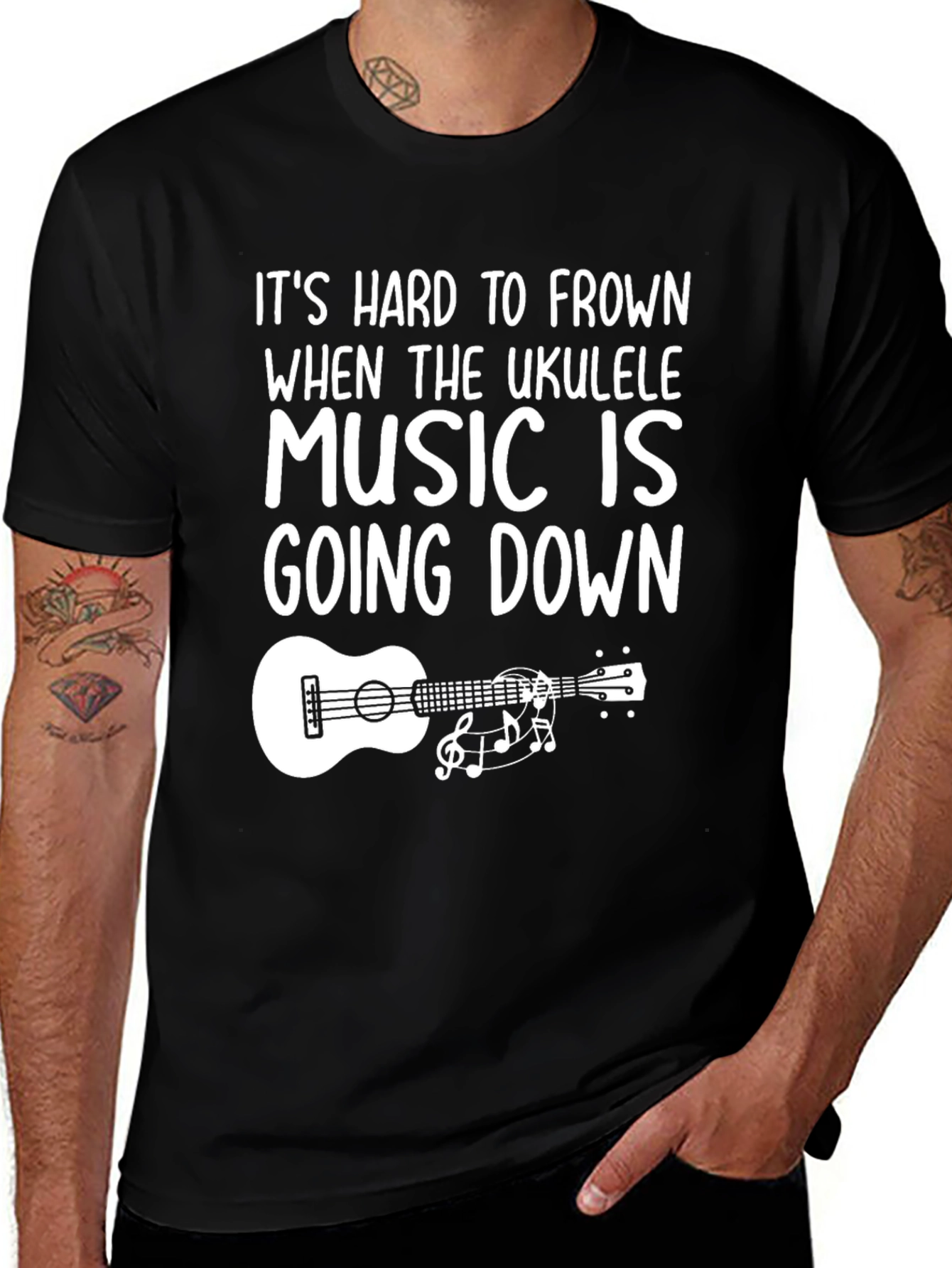 Variant 23 of Ukulele Music T-Shirt - Hard to Frown
