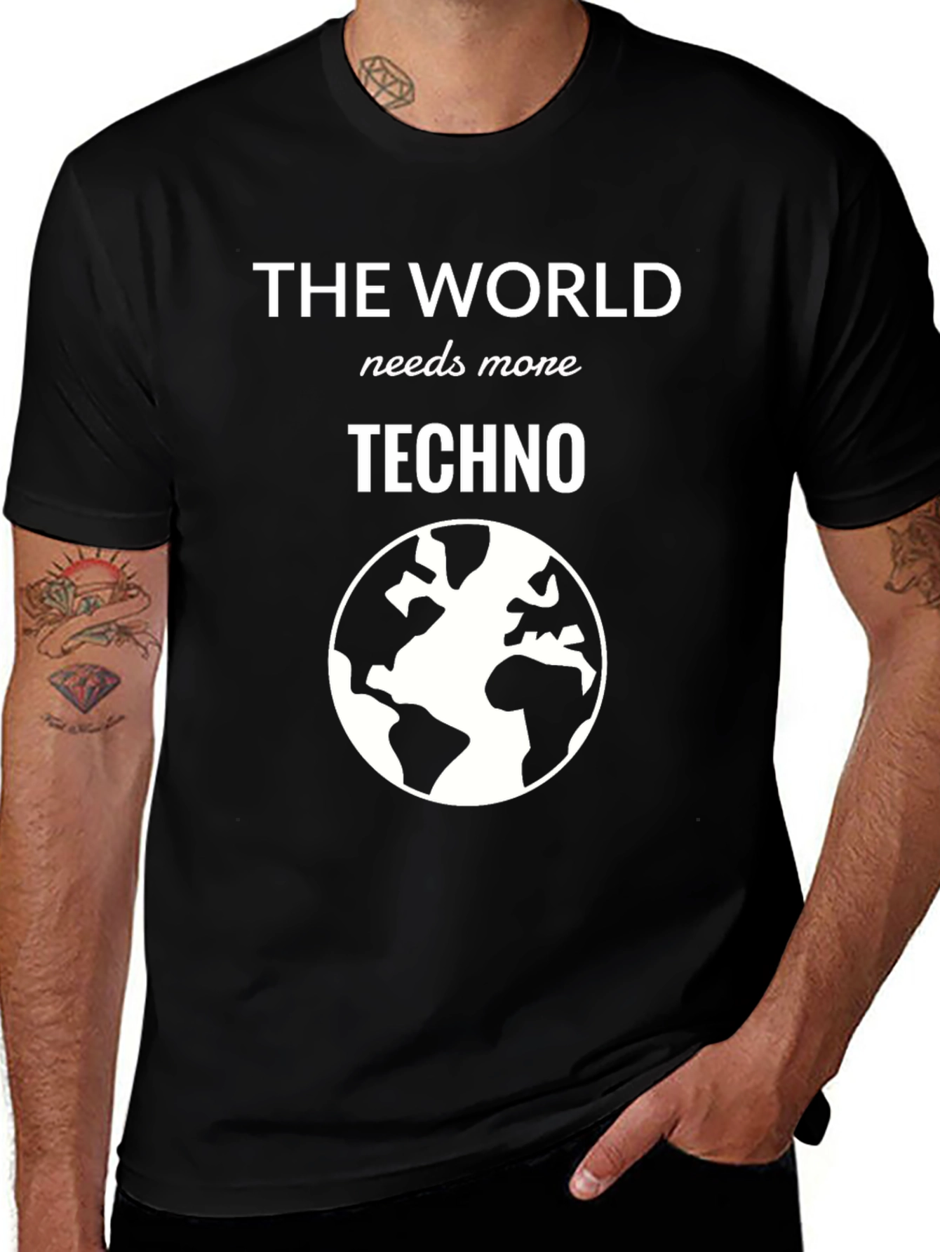 Variant 10 of The World Needs More Techno T-Shirt
