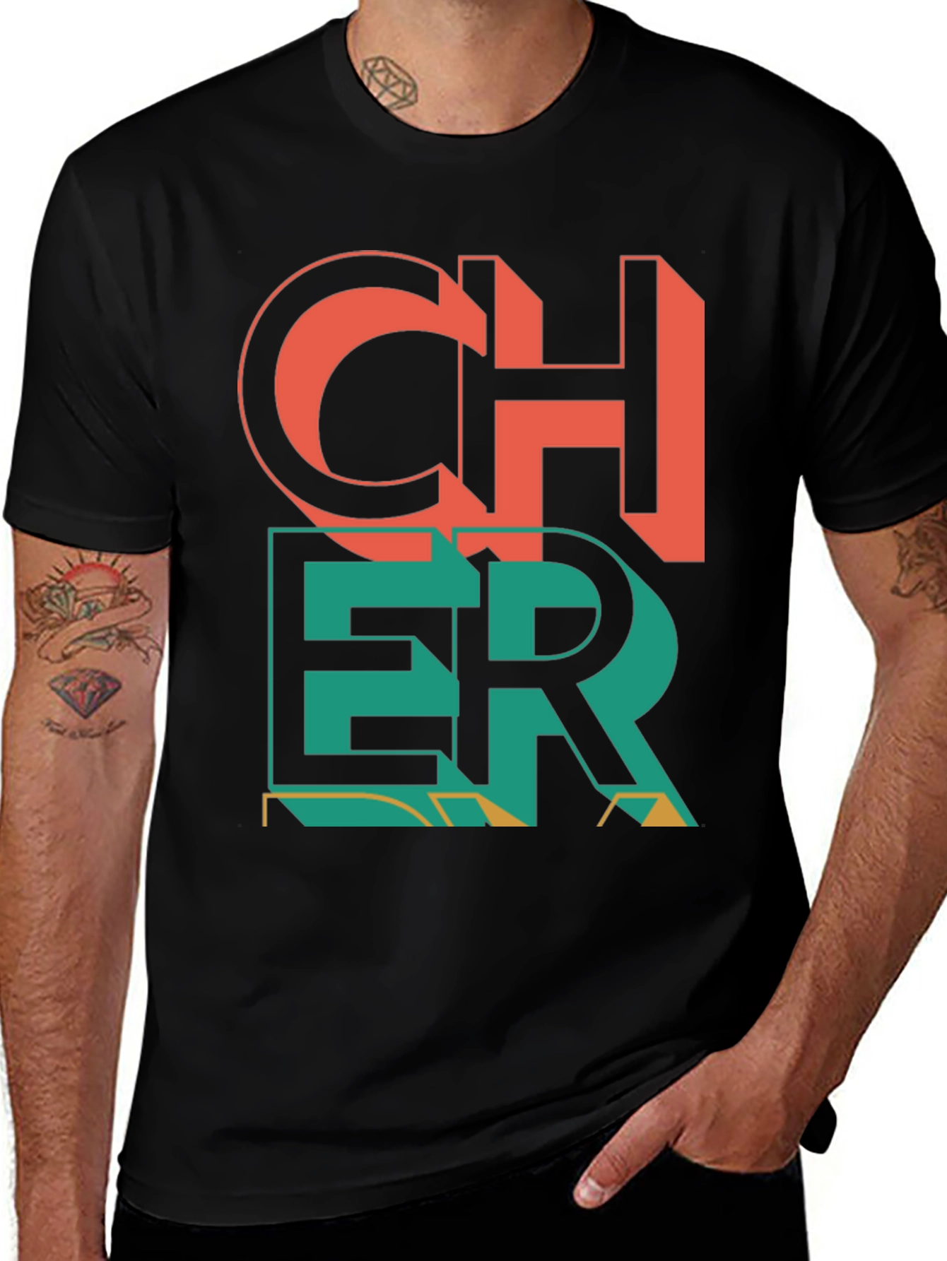 Variant 25 of Cheer Graphic Print Crew Neck T-Shirt