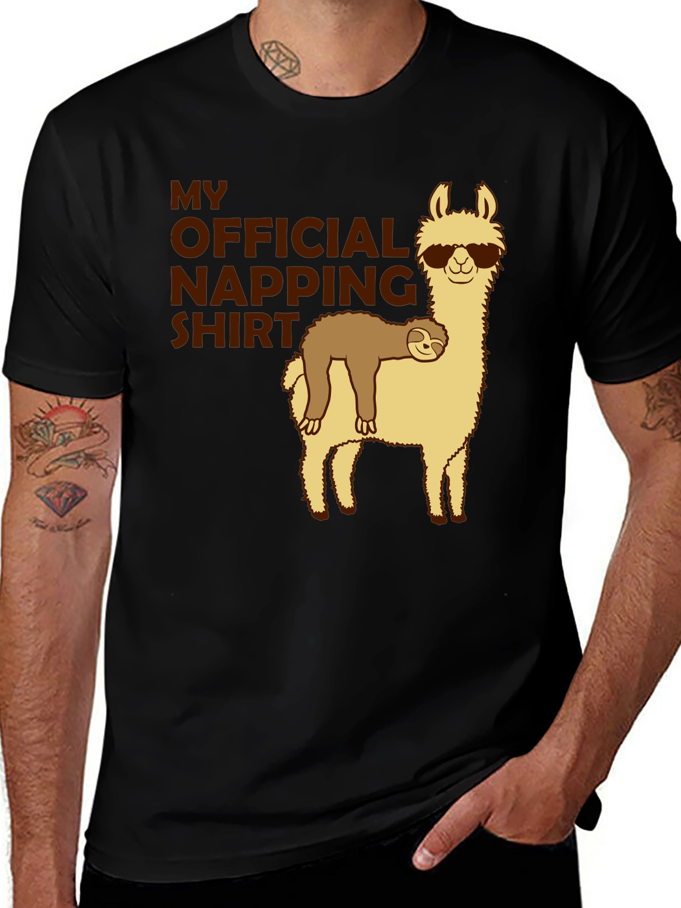 Variant 9 of Funny Sloth Llama Napping T-Shirt