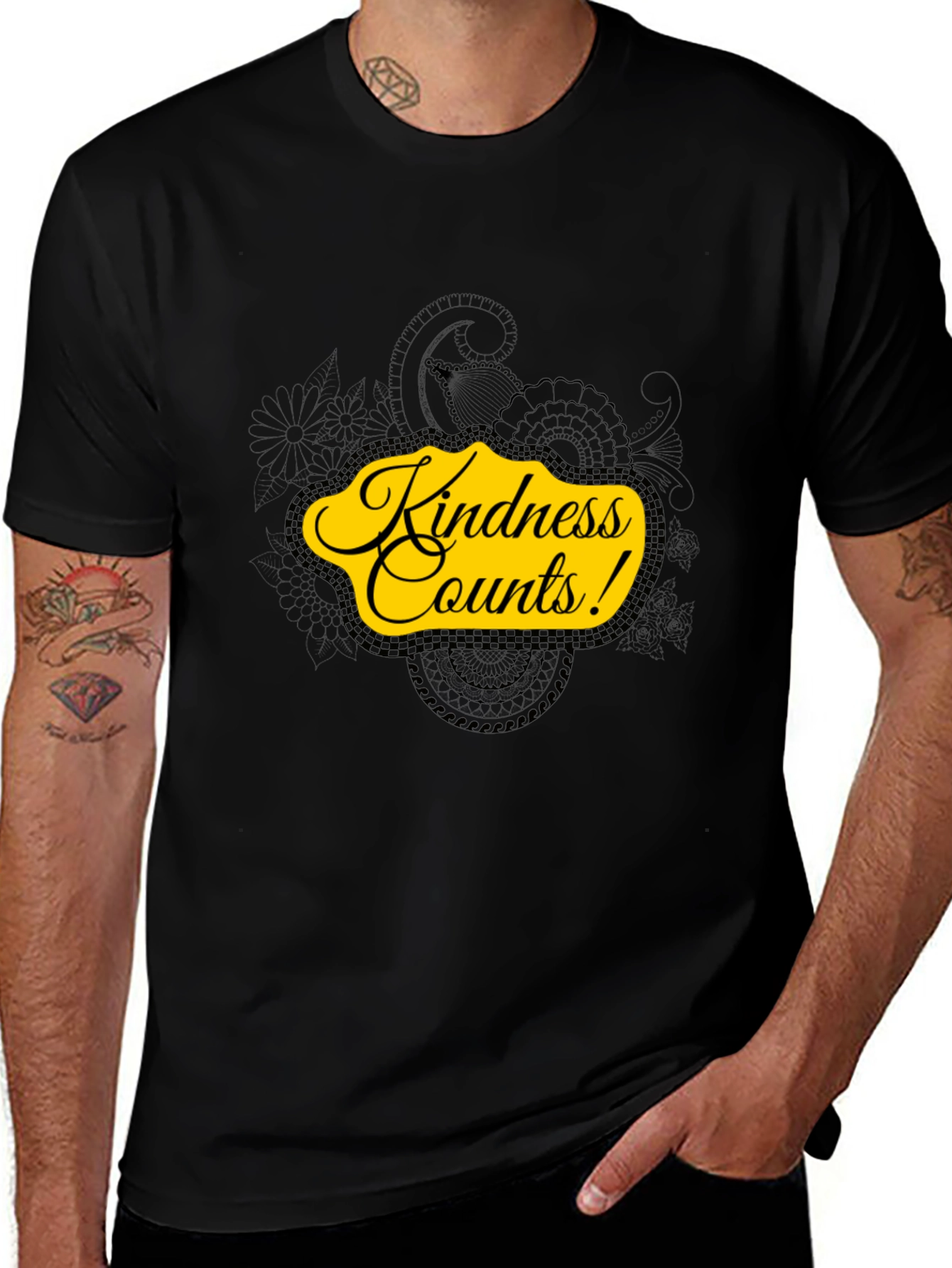Kindness Counts Black Graphic Tee
