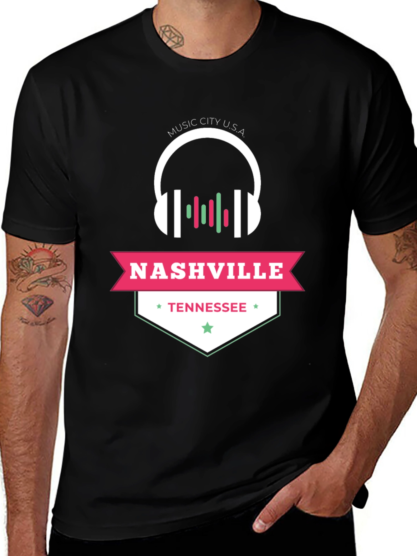 Variant 6 of Nashville Tennessee Music City USA Graphic Tee