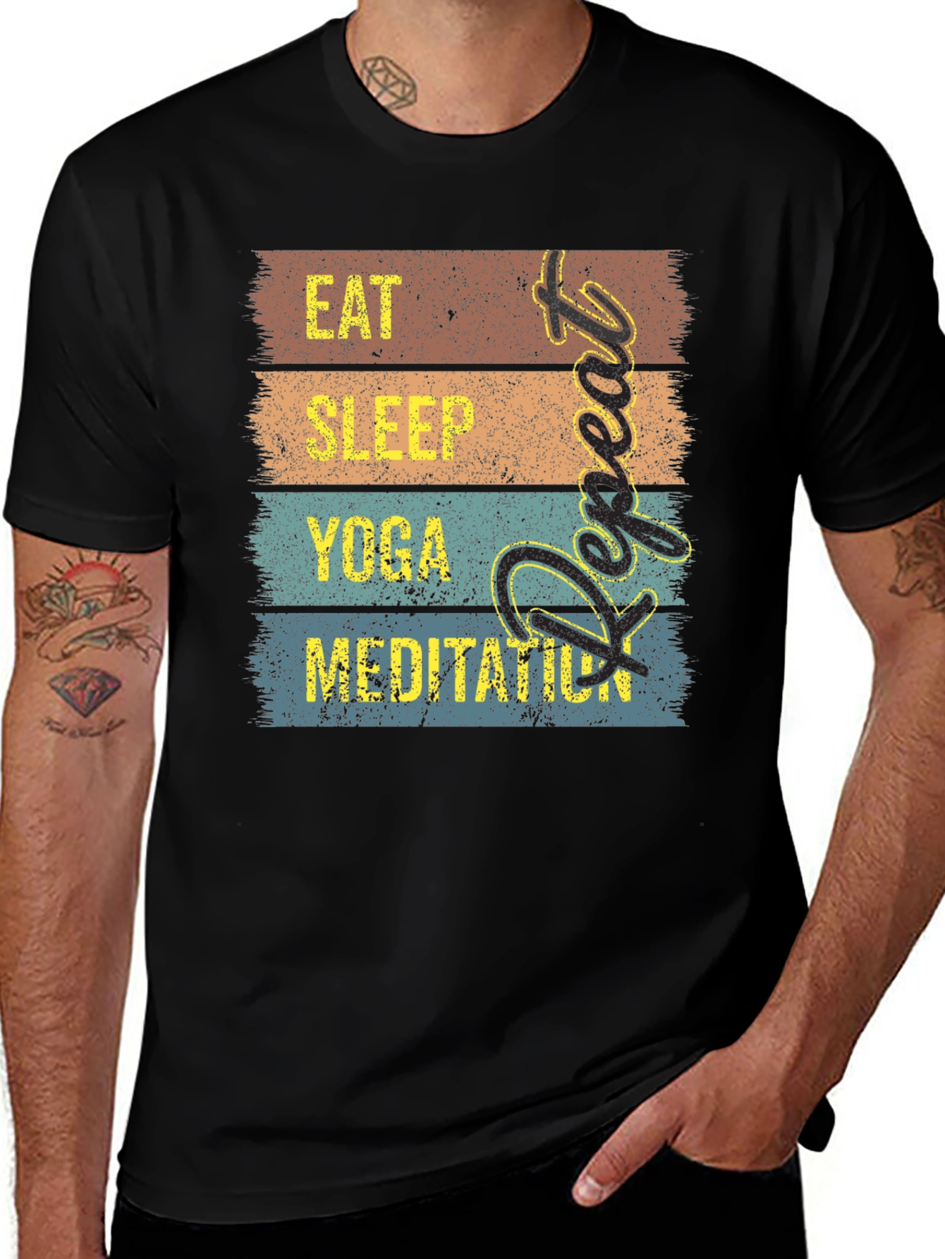 Variant 8 of Eat Sleep Yoga Meditation Repeat T-Shirt