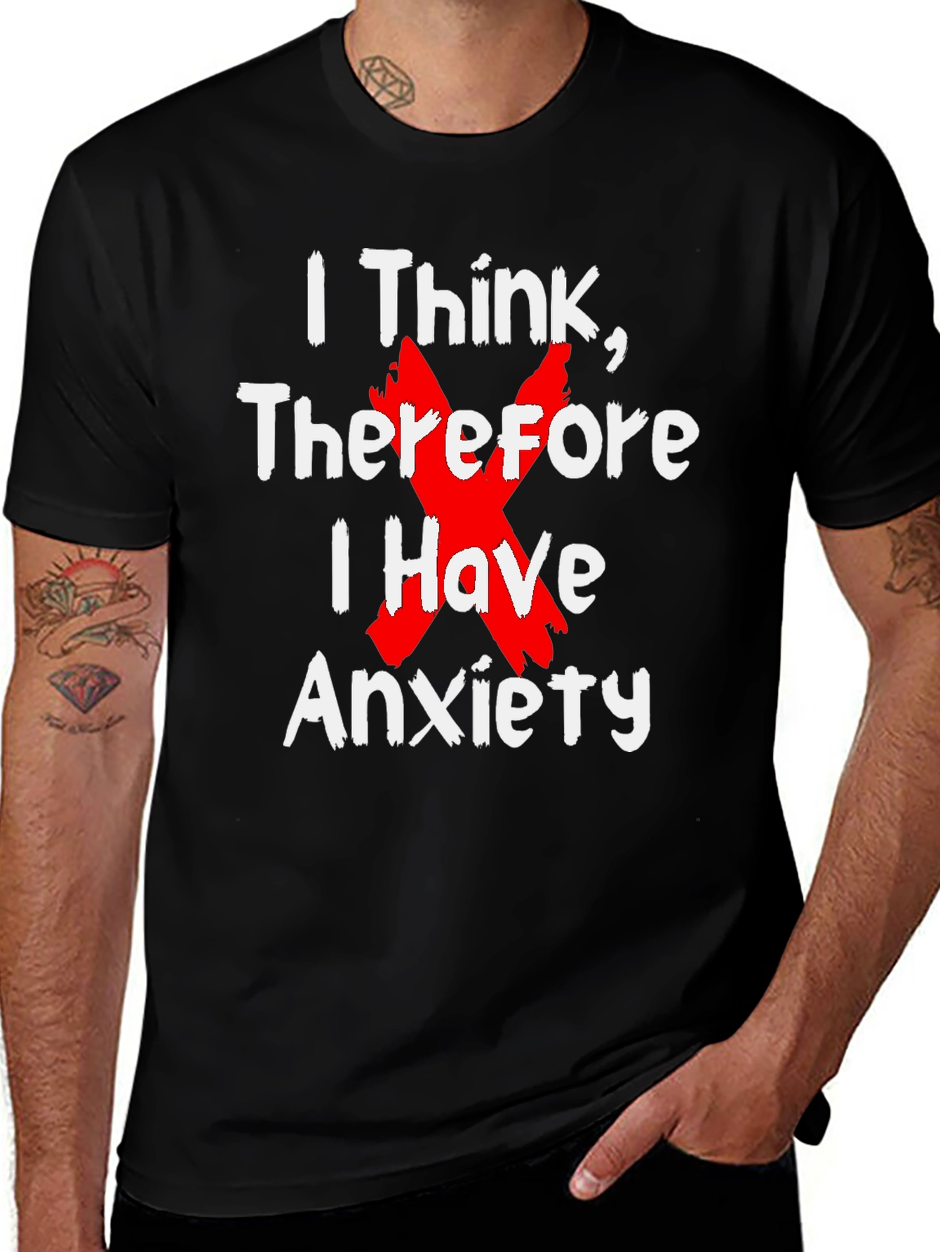 Variant 17 of Anxiety T-Shirt - I Think Therefore I Have Anxiety Tee