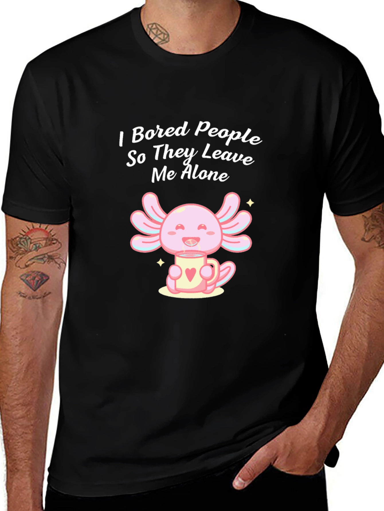 Variant 7 of Bored People Axolotl Graphic Tee - Funny Introvert T-Shirt